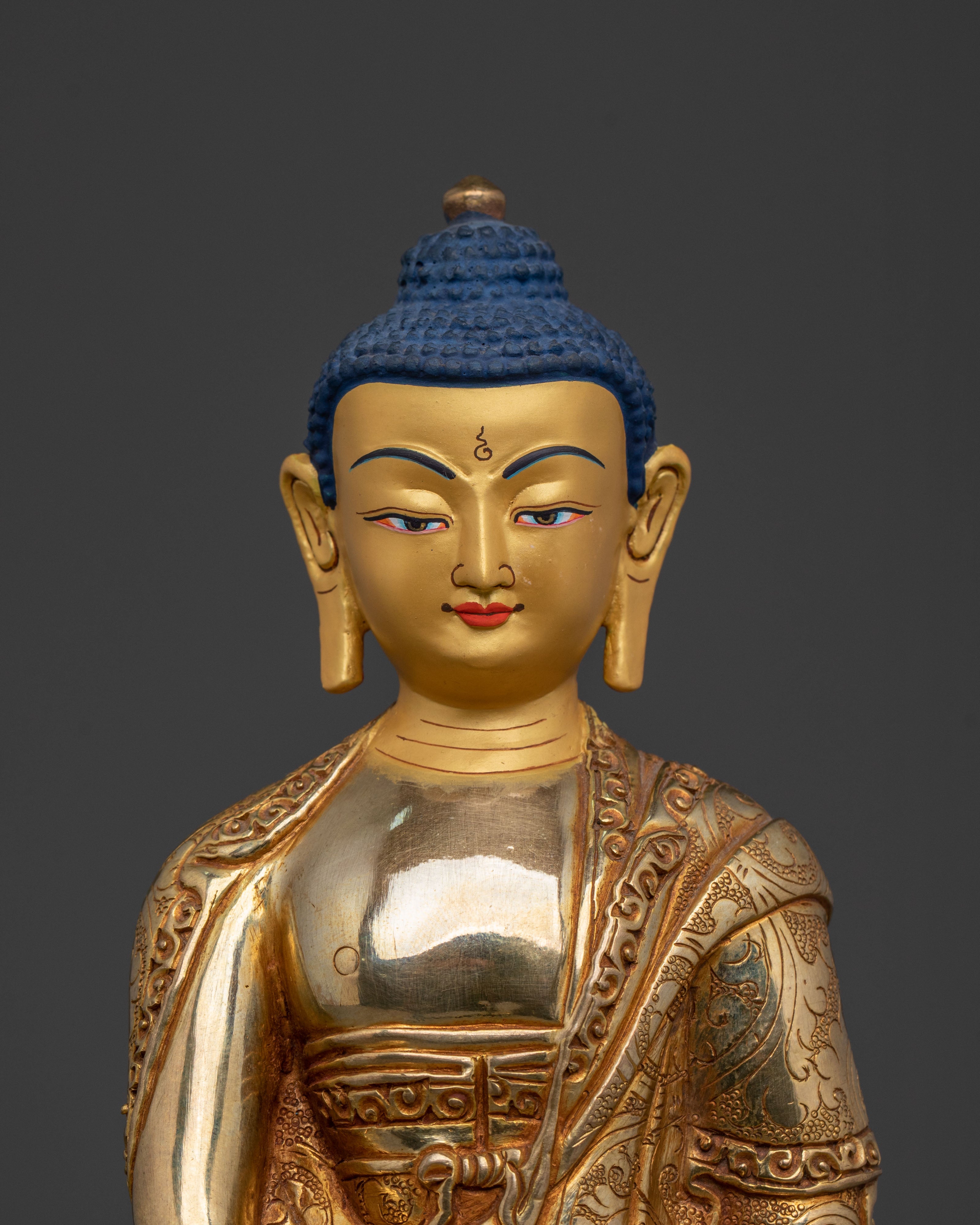 Amitabha Buddha Figurine | 24K Gold Gilded Icon