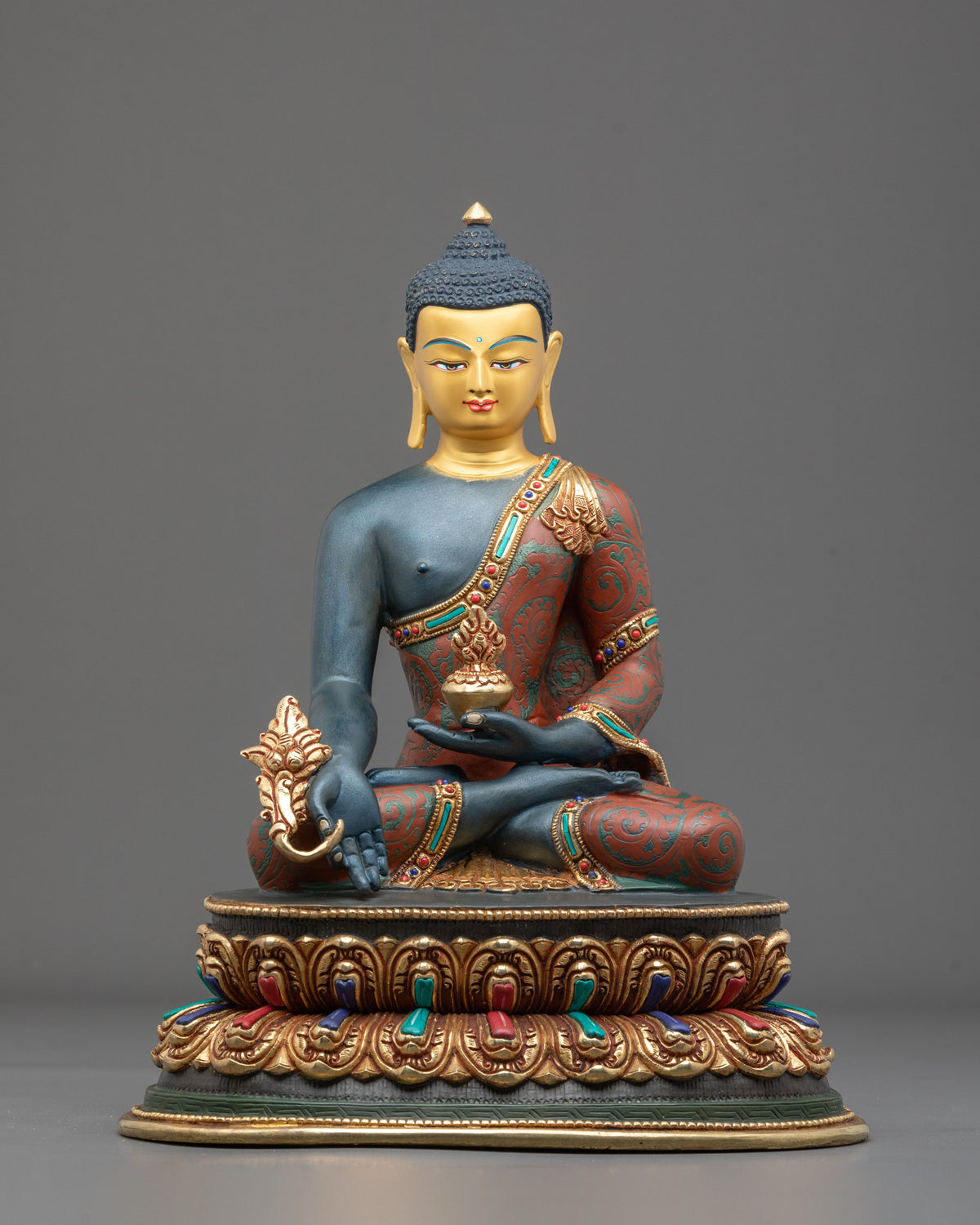 Bhaiṣajyaguru Statue | 24K Gold Gilded Figurine