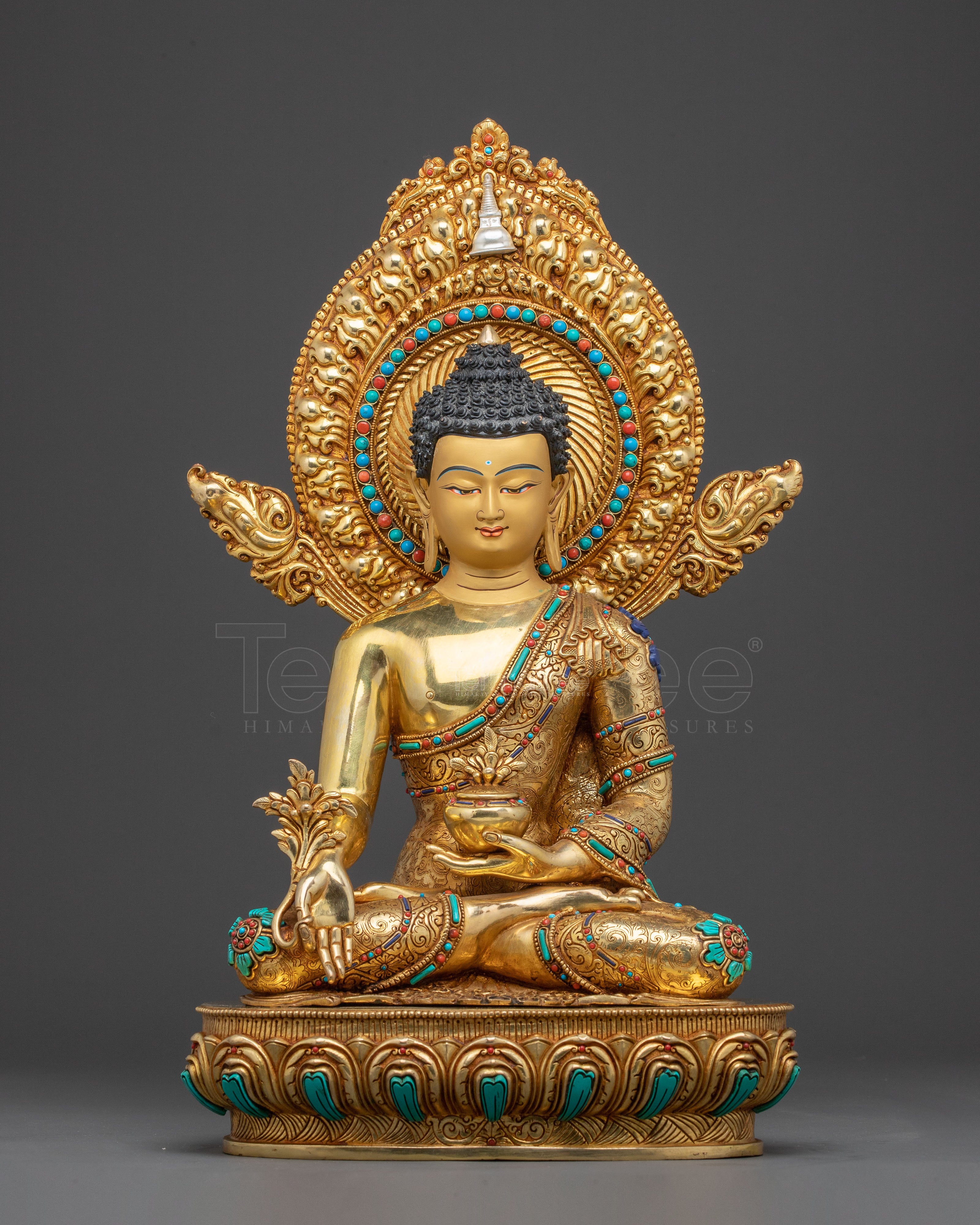 Medicine Buddha Golden Statue with Healing Power