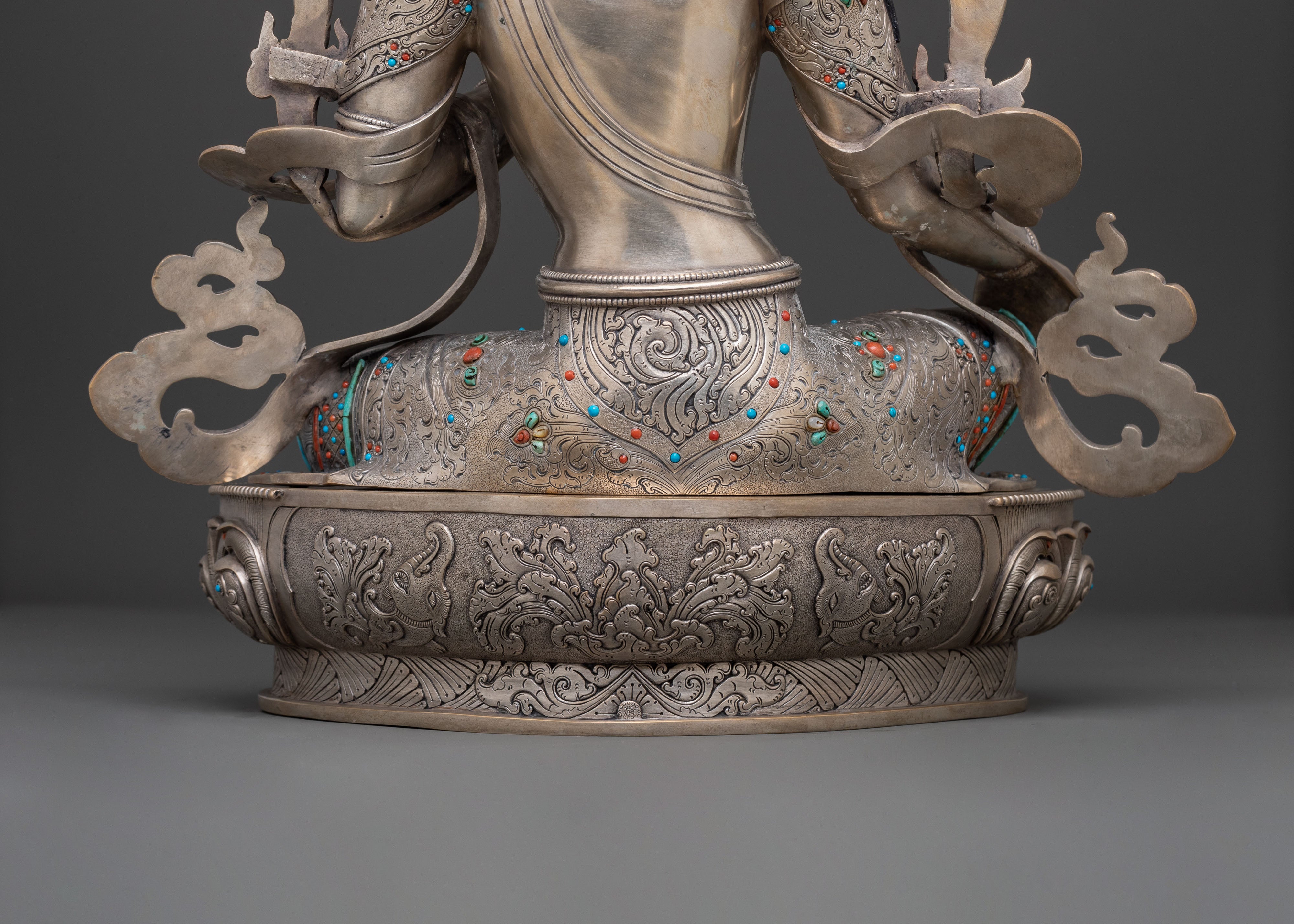 Green Tara Silver Statue | Swift Protector