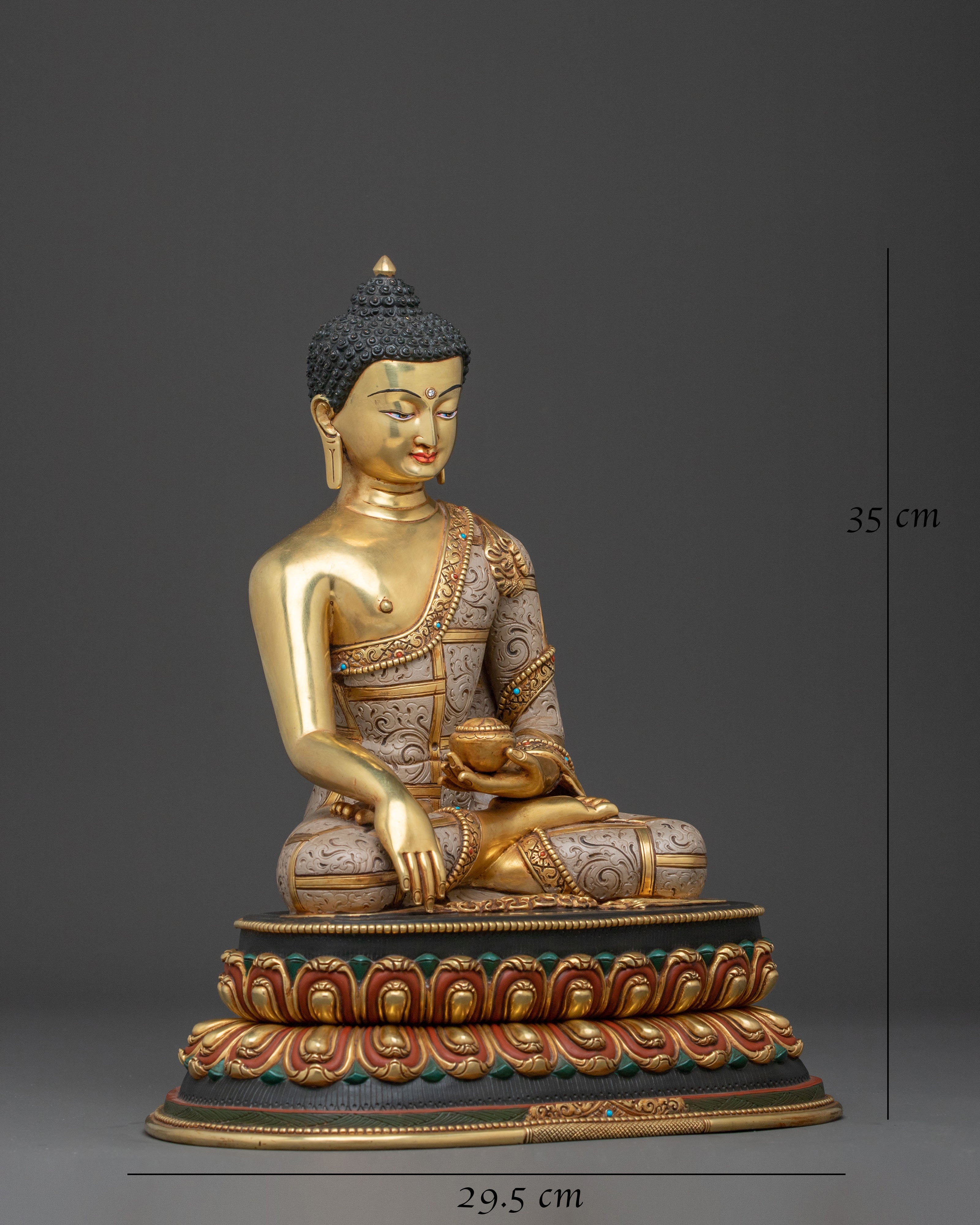 Shakyamuni Buddha: 24K Gold Gilded Peace Figure