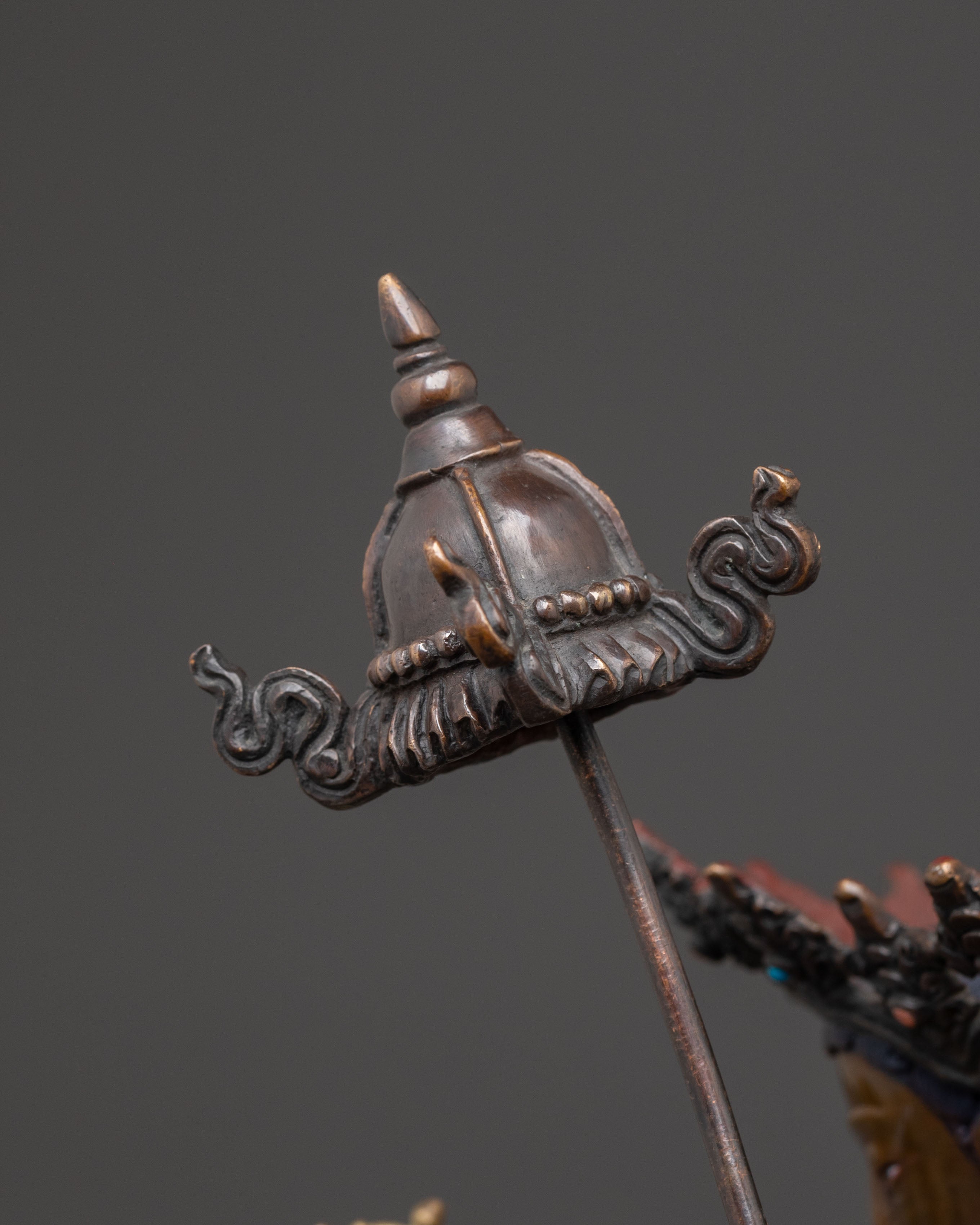 Dhoja Devi Spiritual Statue: Oxidized Copper Serenity