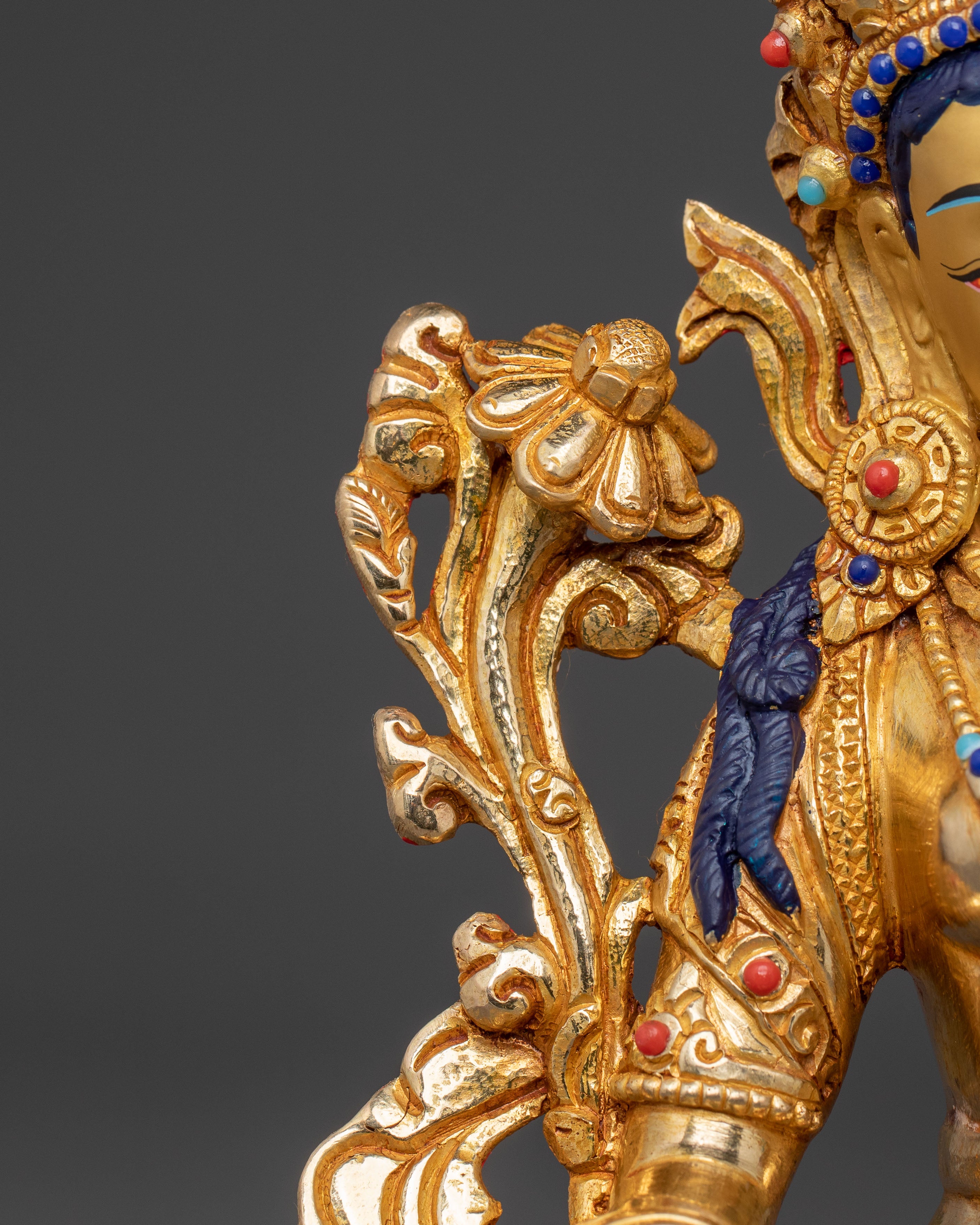 Golden White Tara Divine Statue – Serene Gilded Copper