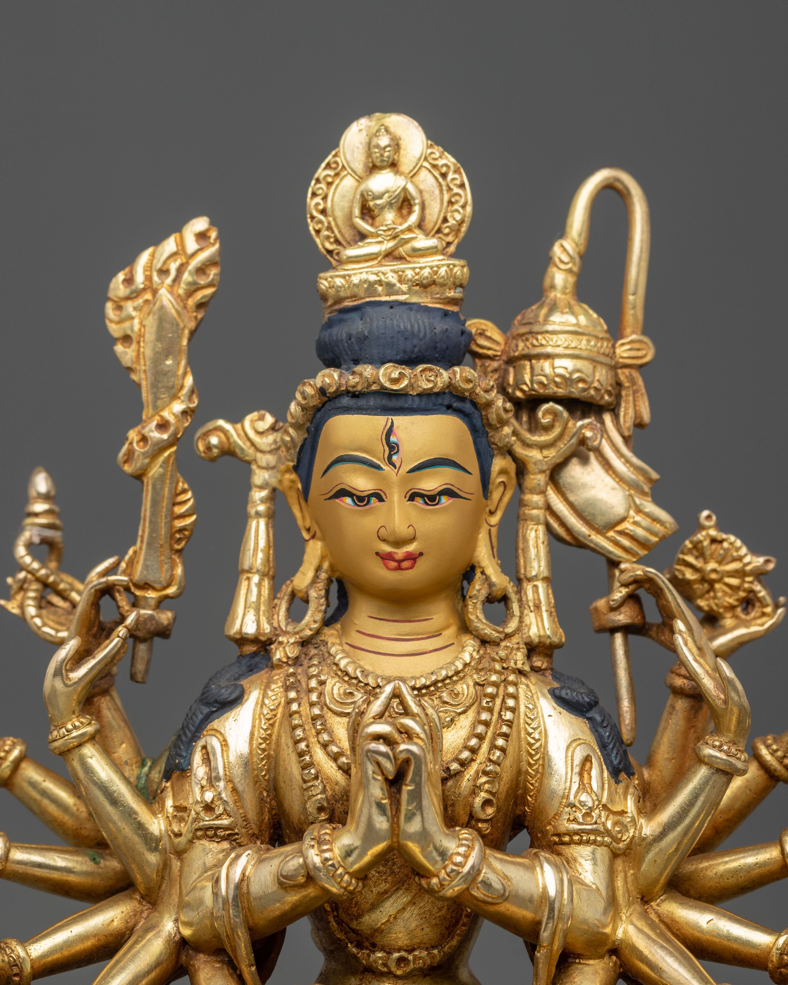 Chundi Statue of Protection | 24K Gold Gilded Goddess Figurine