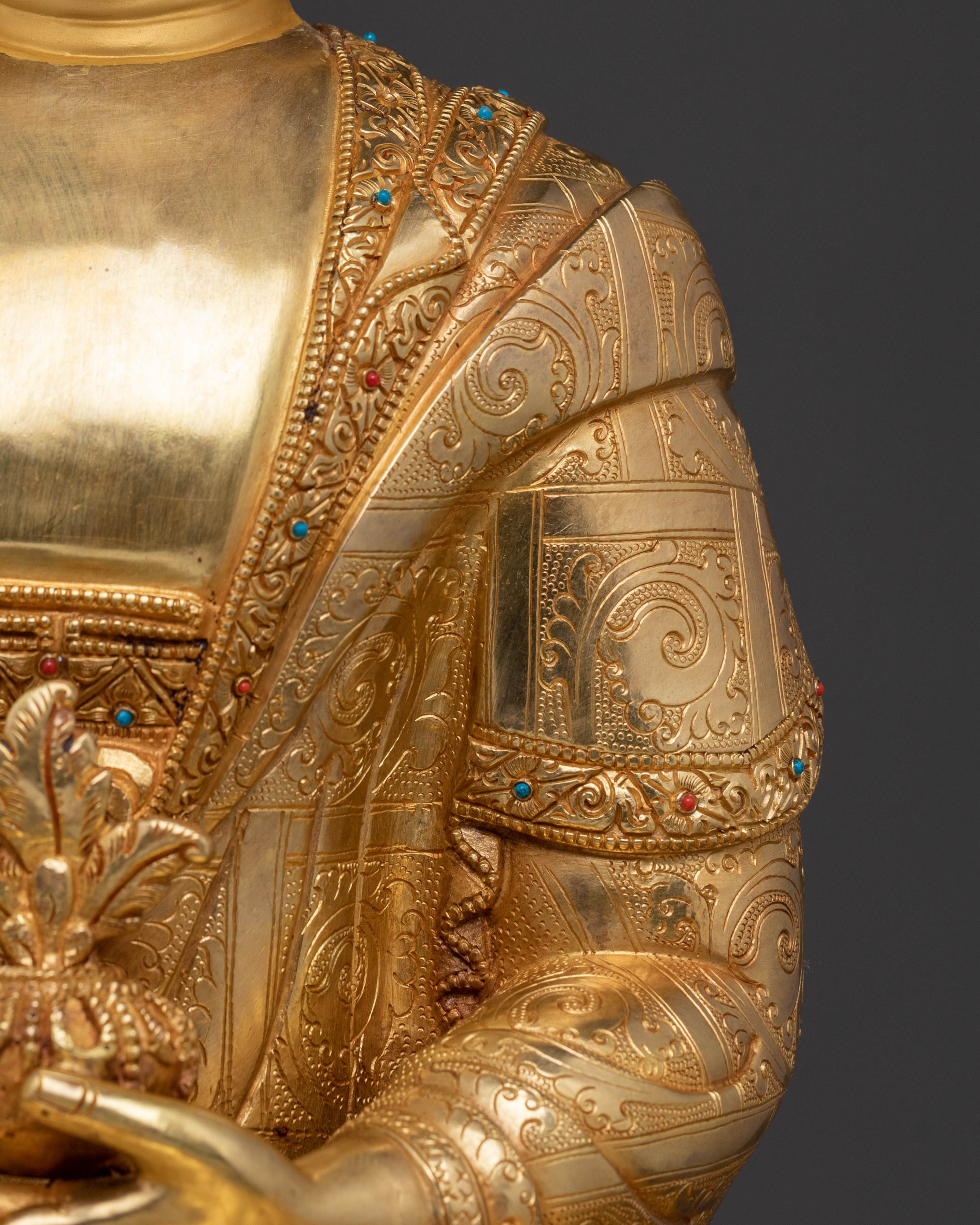 Divine Healer Medicine Buddha Statue | Exquisite Gilded Copper