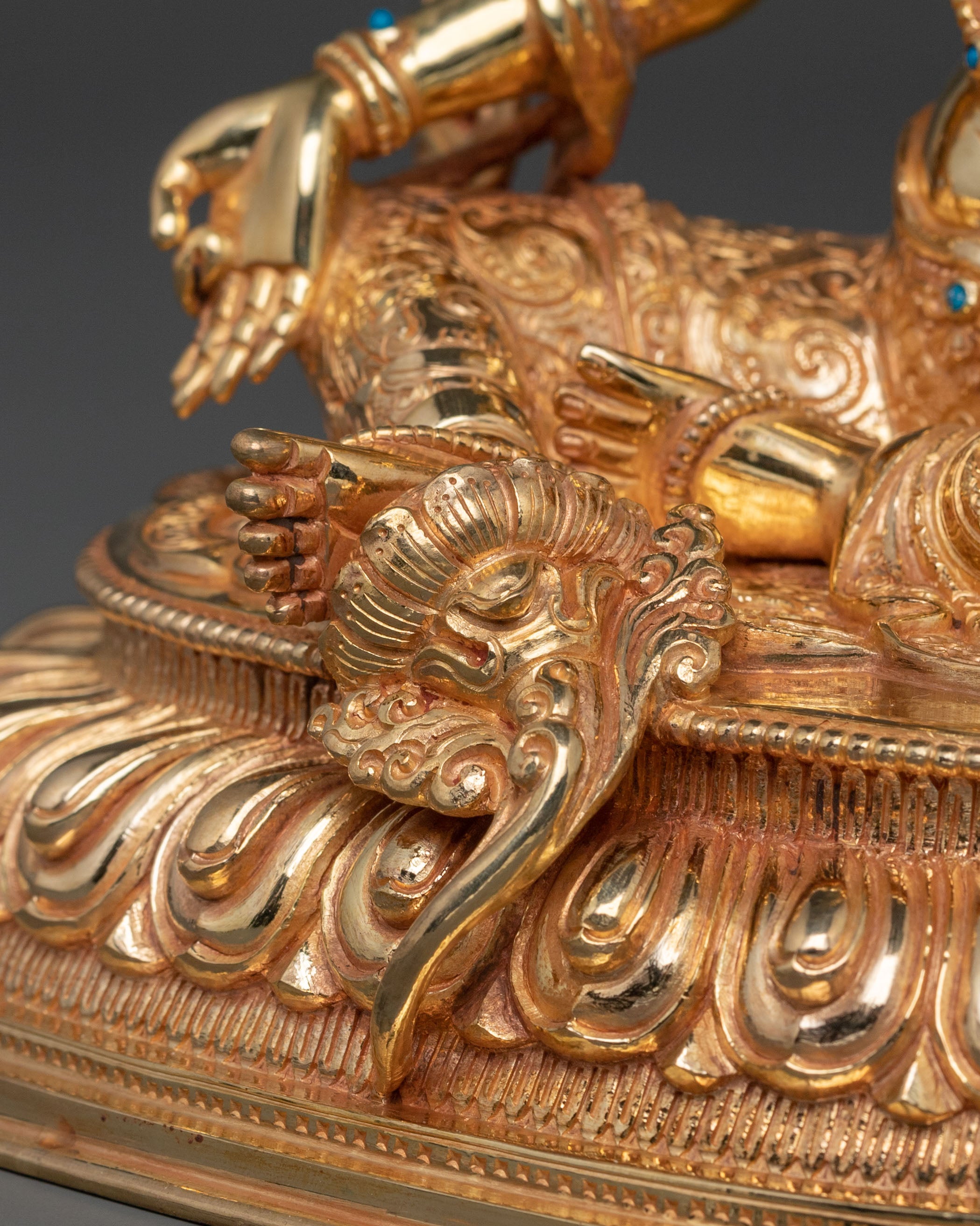 Green Tara Spiritual Altar Decor Statue in Radiant 24K Gold