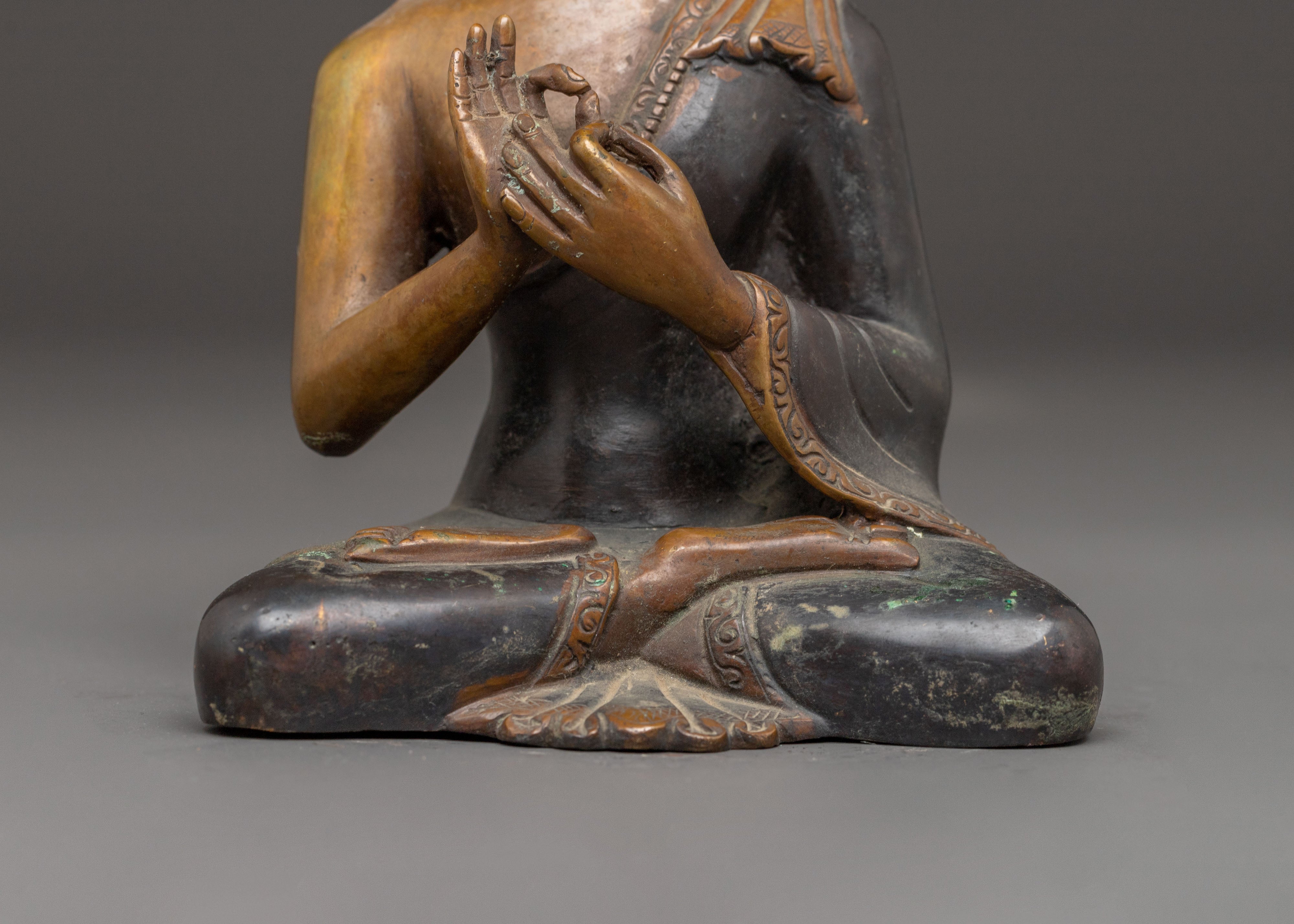 Handcrafted Vairocana Oxidized Copper Statue | Perfect for Meditation