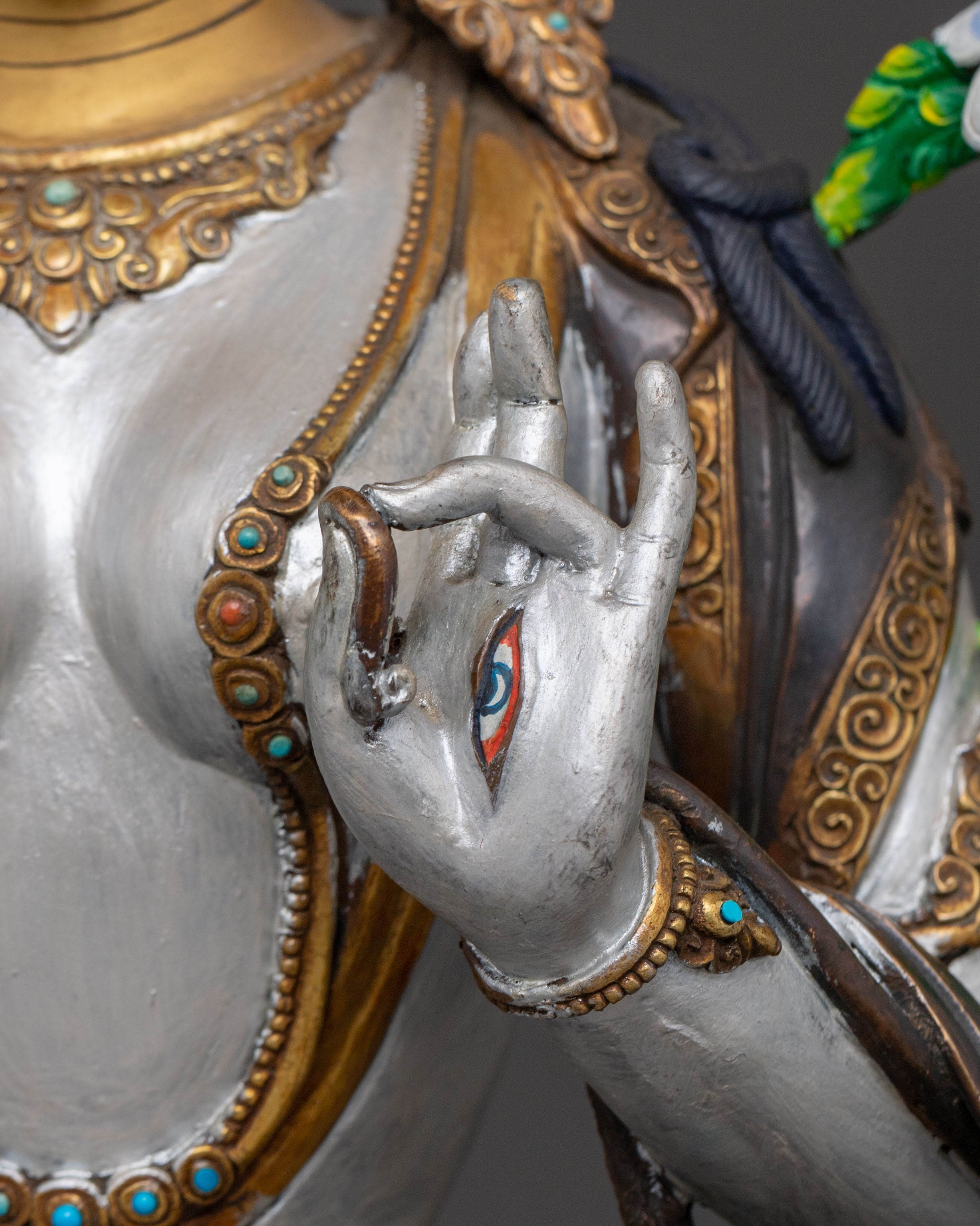 Statue of Seven Eyed White Tara Protector: Goddess of Healing
