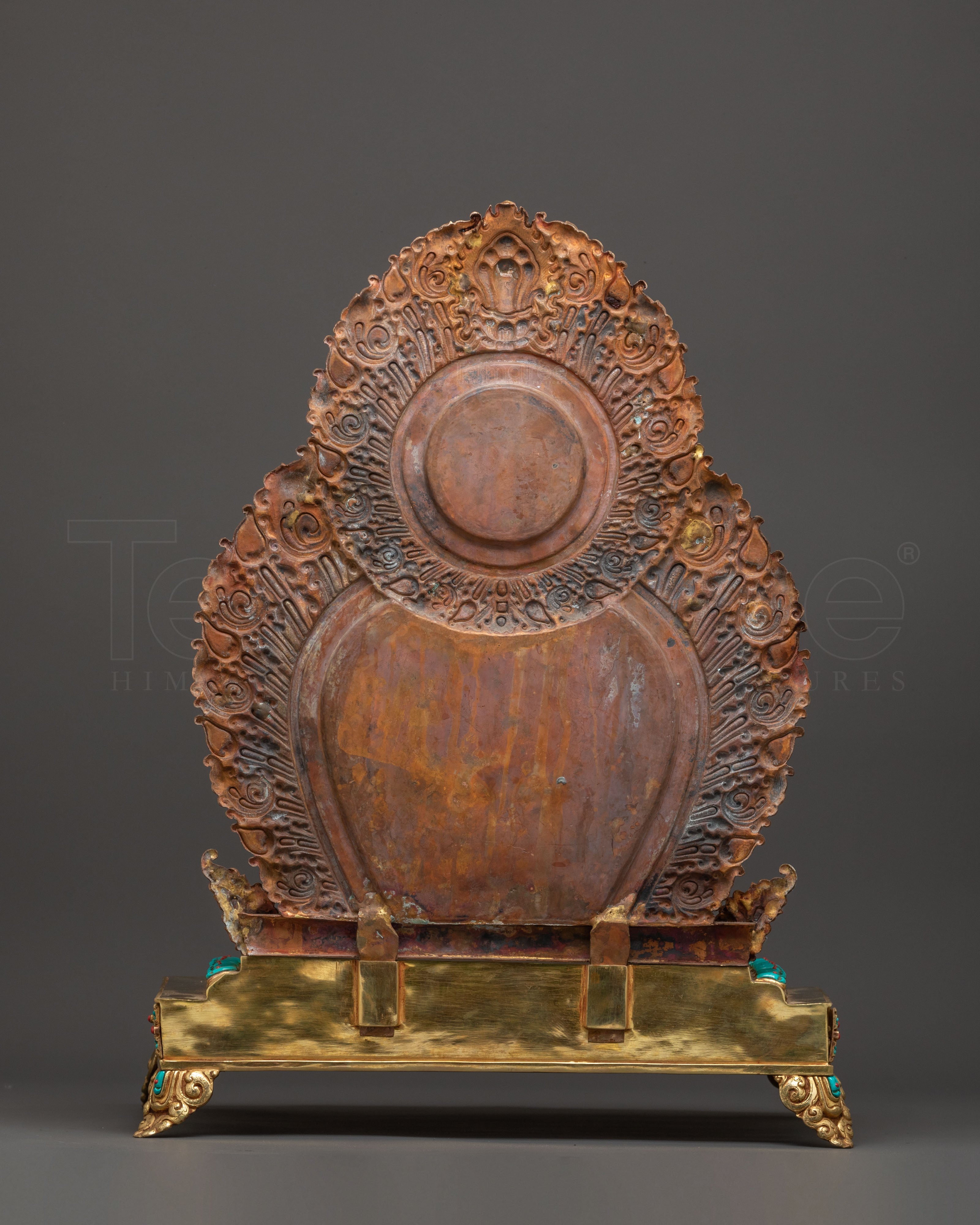 Majestic Dzambhala on Throne Handmade Statue – 24K Gold Gilded