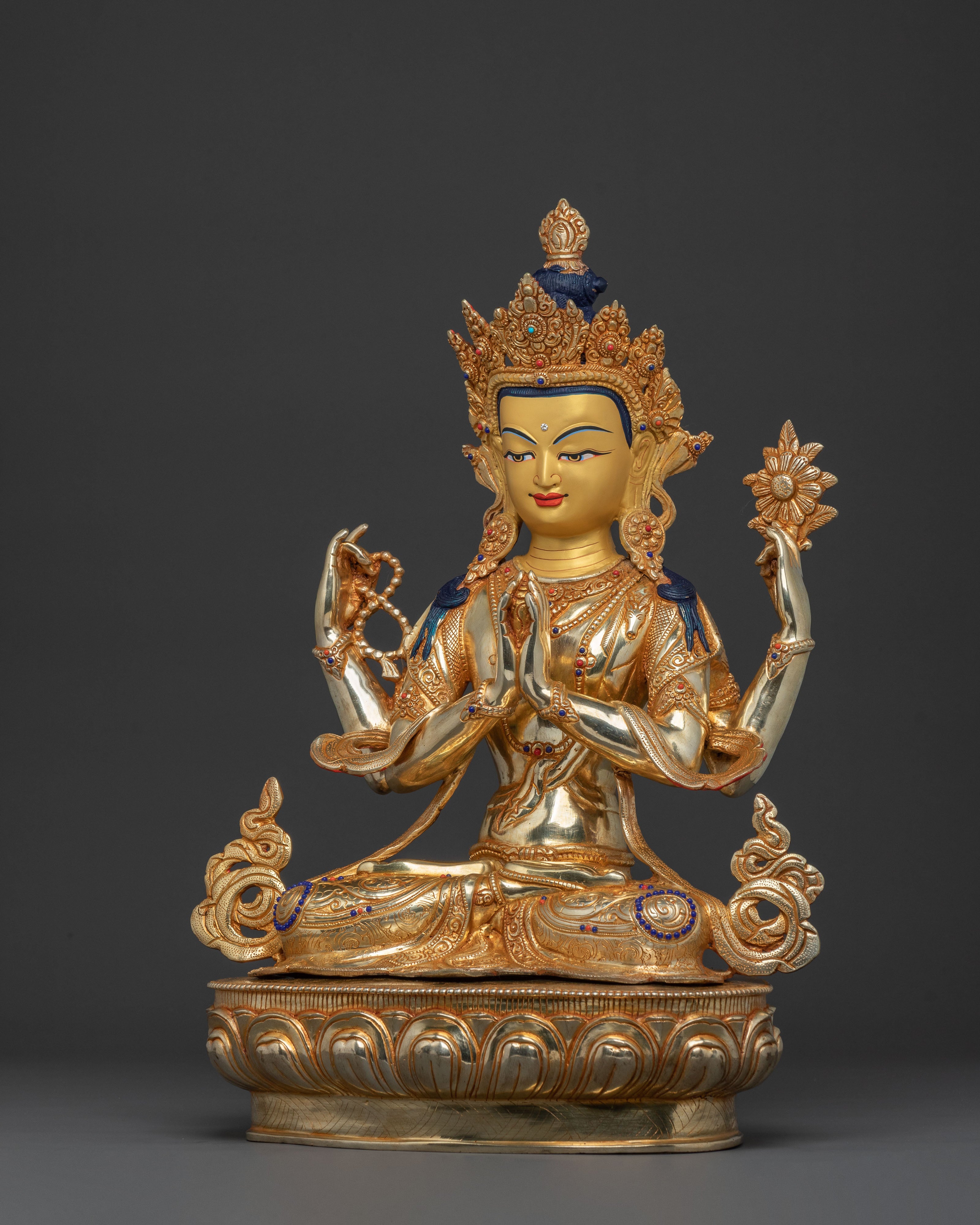 Four-Armed Chenrezig Statue | Serene Compassion
