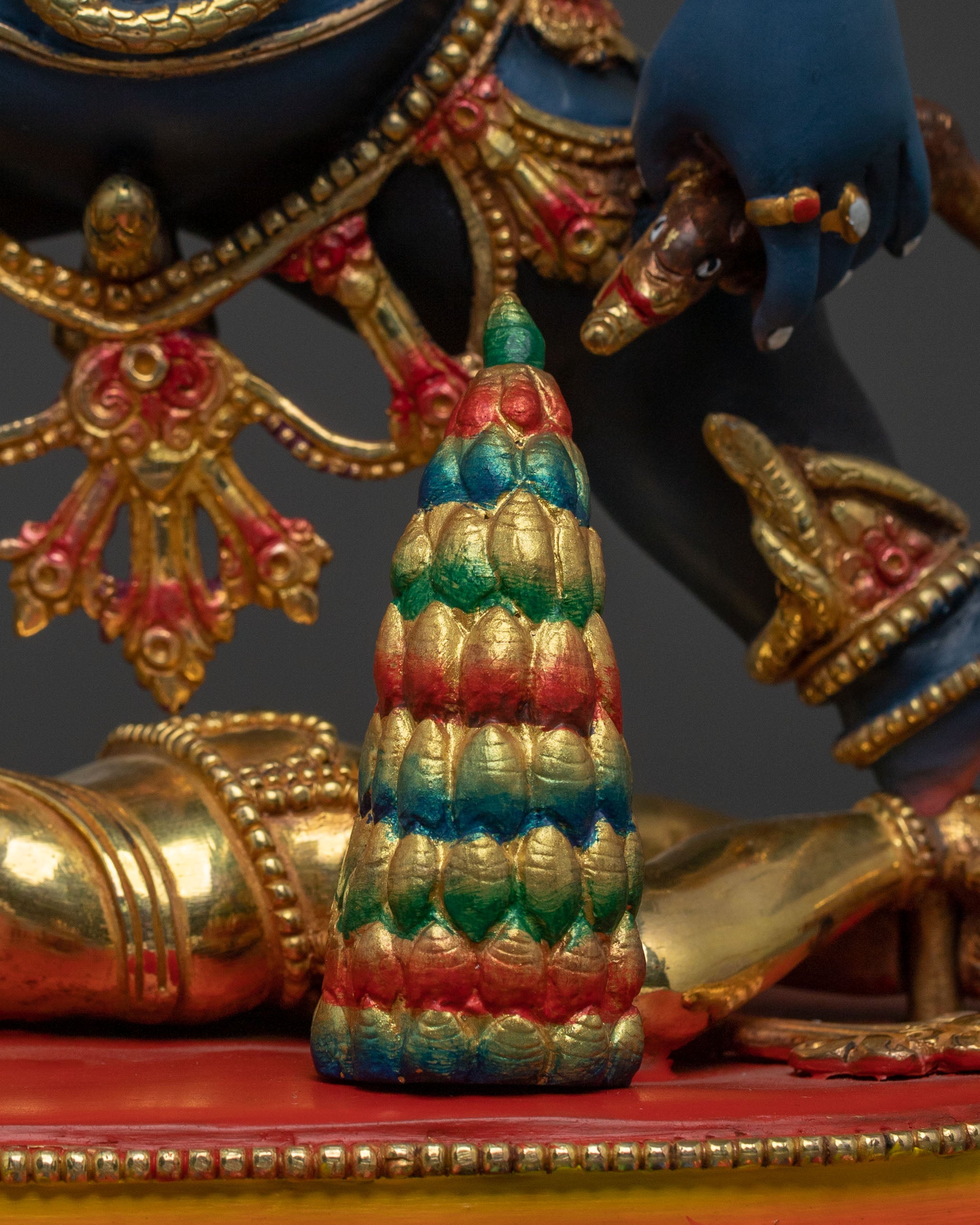 Black Dzambhala Wealth Deity Statue for Rituals