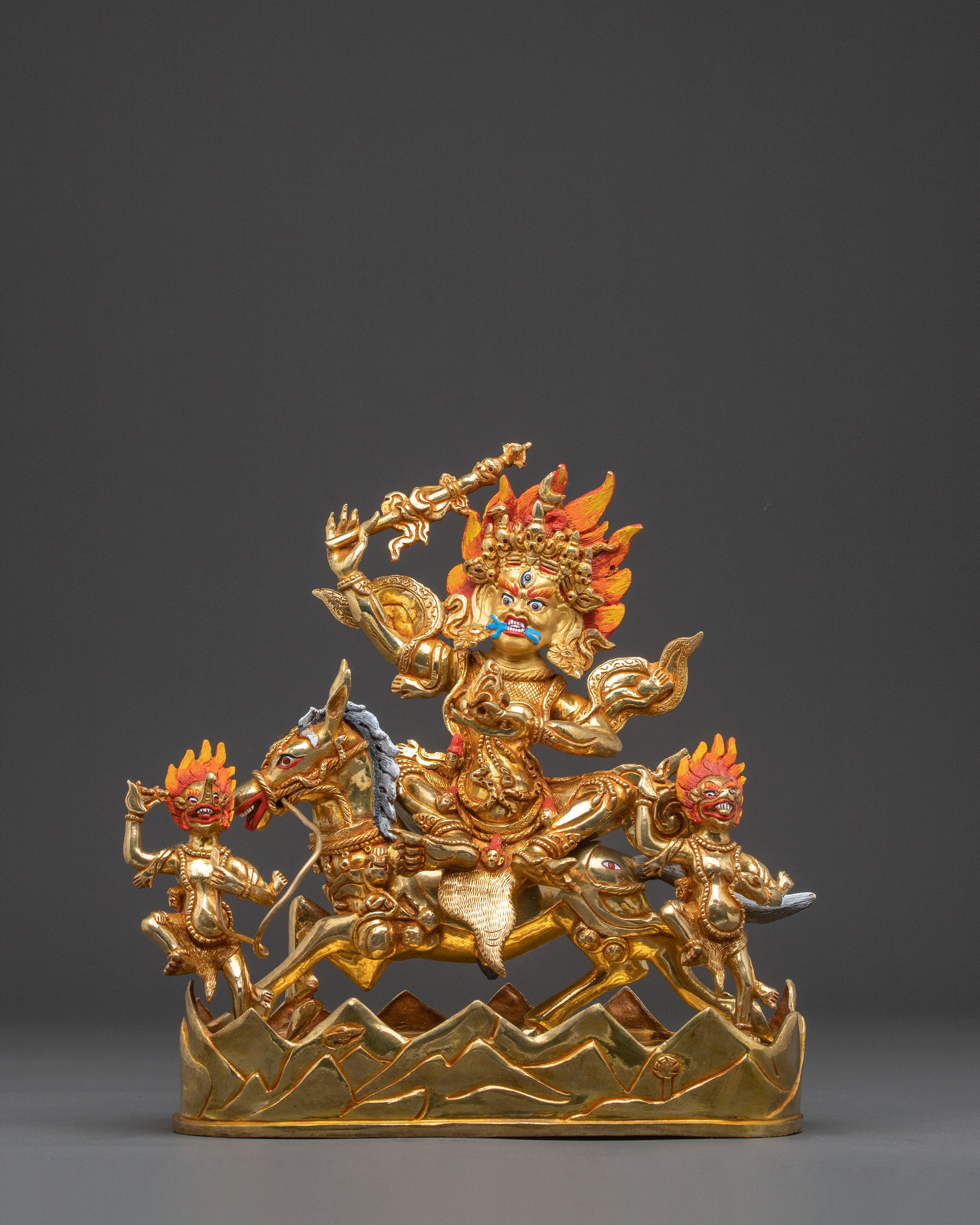 Palden Lhamo Spiritual Statue – Hand-Gilded Copper