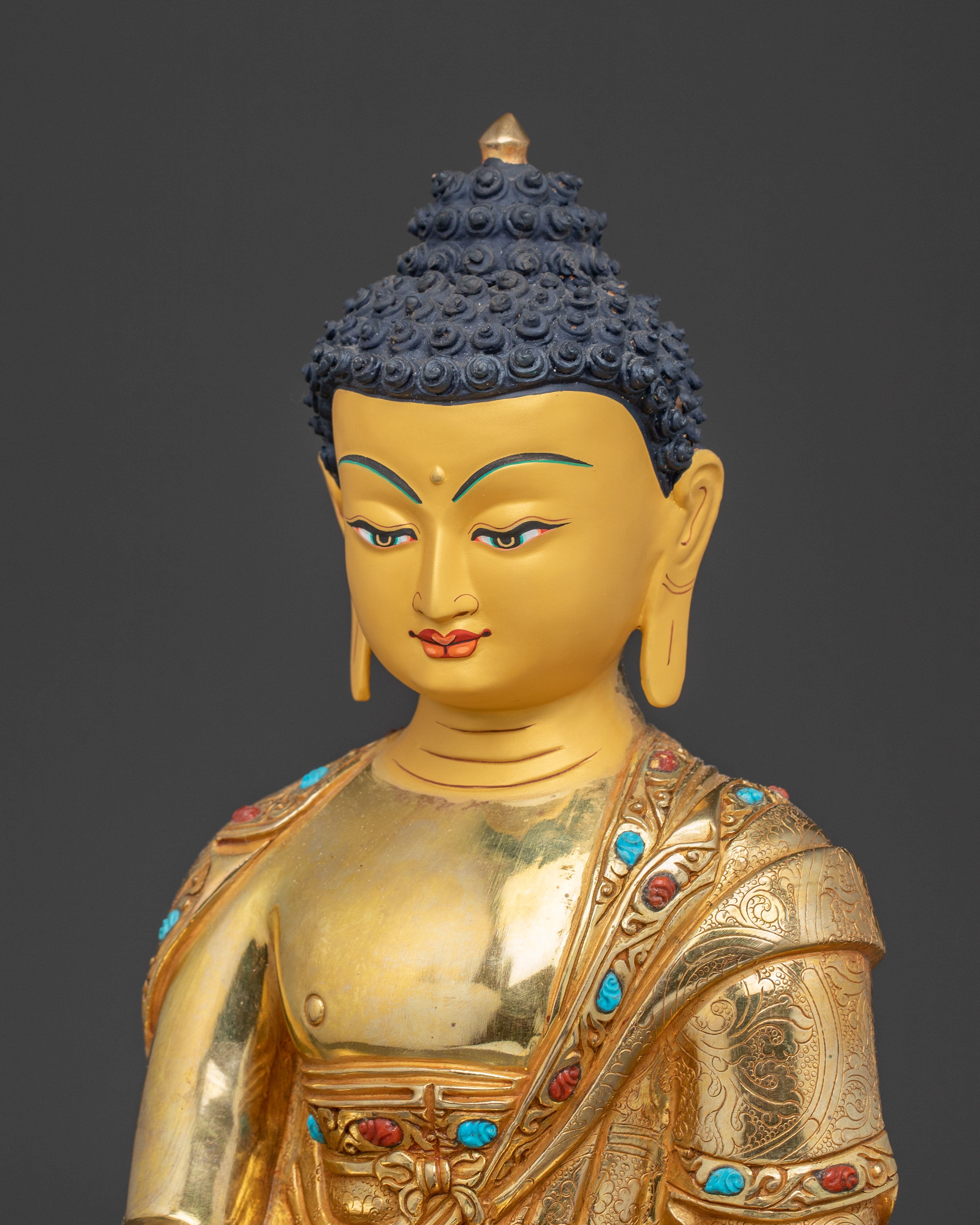 Dharma Guru Shakyamuni Golden Sacred Statue