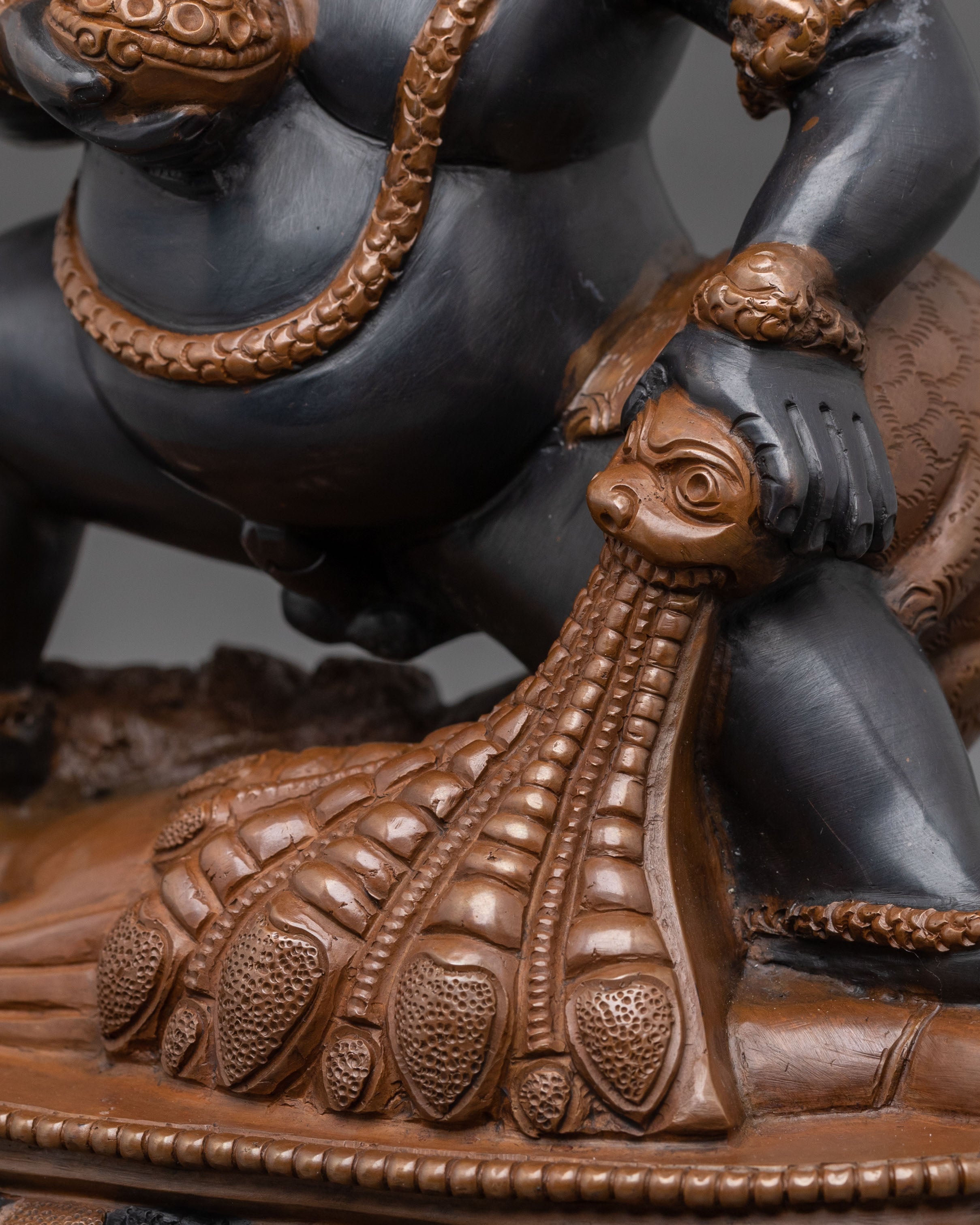 Black Dzambhala Statue | Oxidized Copper Figurine