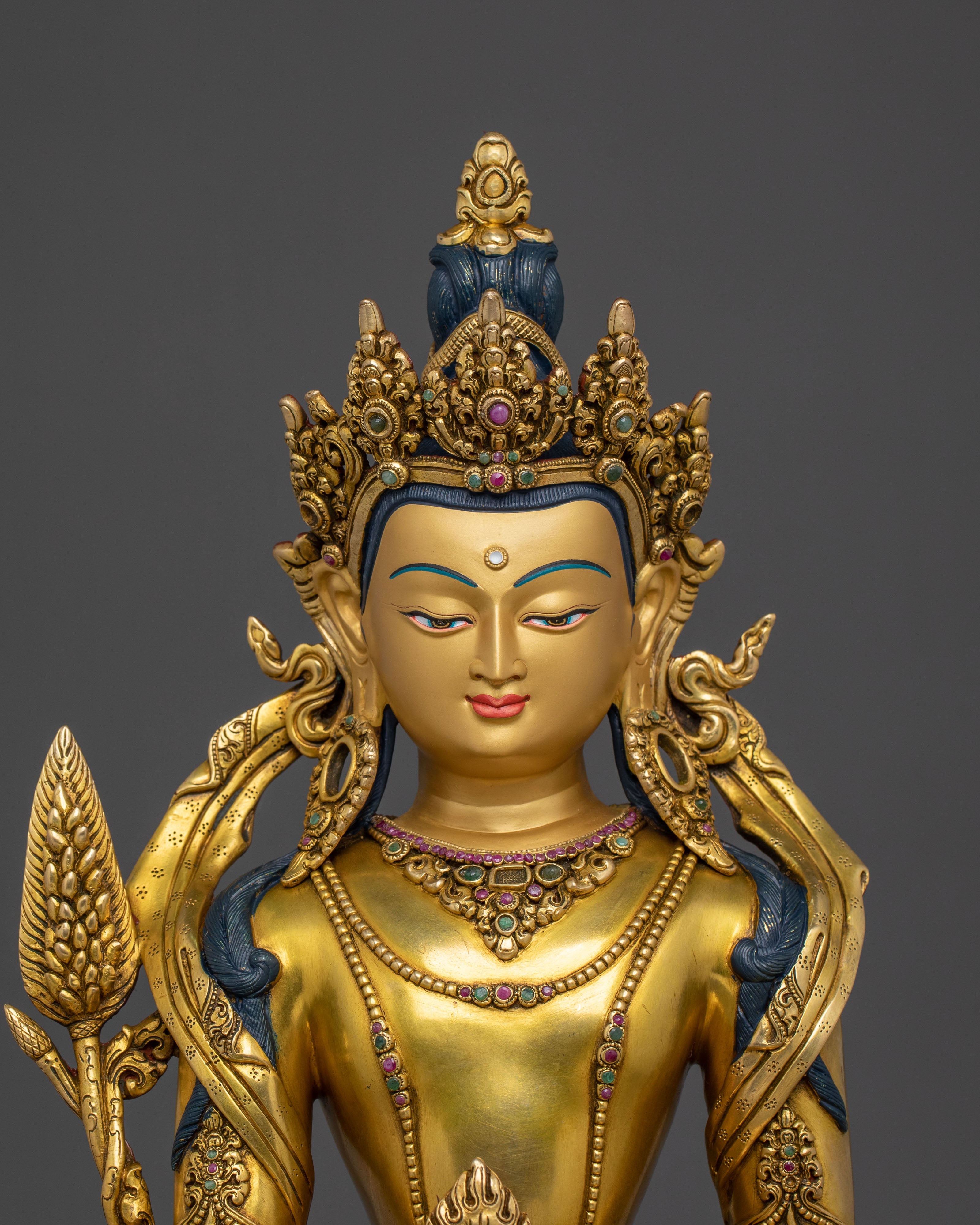 Handmade Kshitigarbha Sacred Sculpture | Bodhisattva of Great Vows