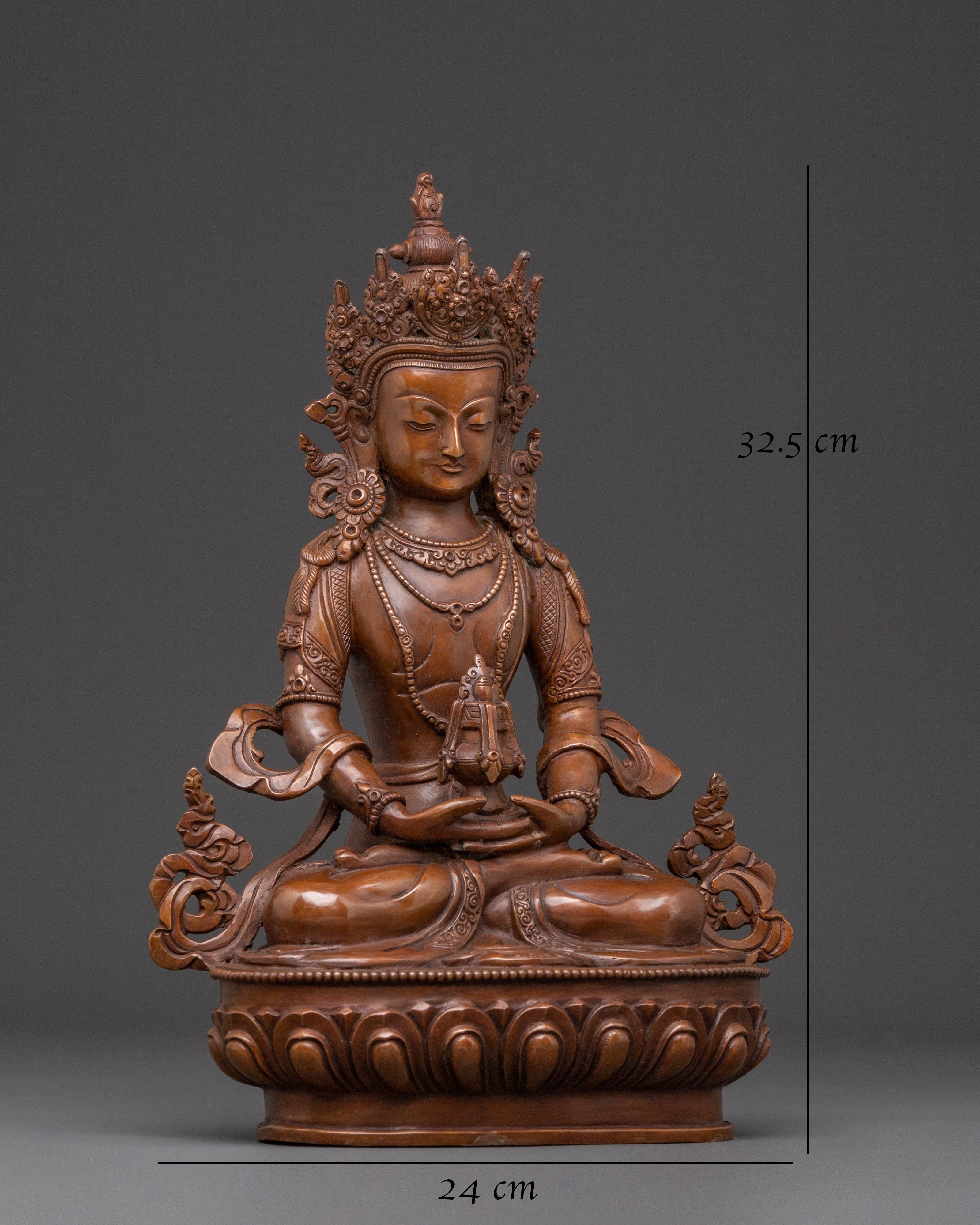 Amitayus Buddha Statue – Oxidized Copper Artistry