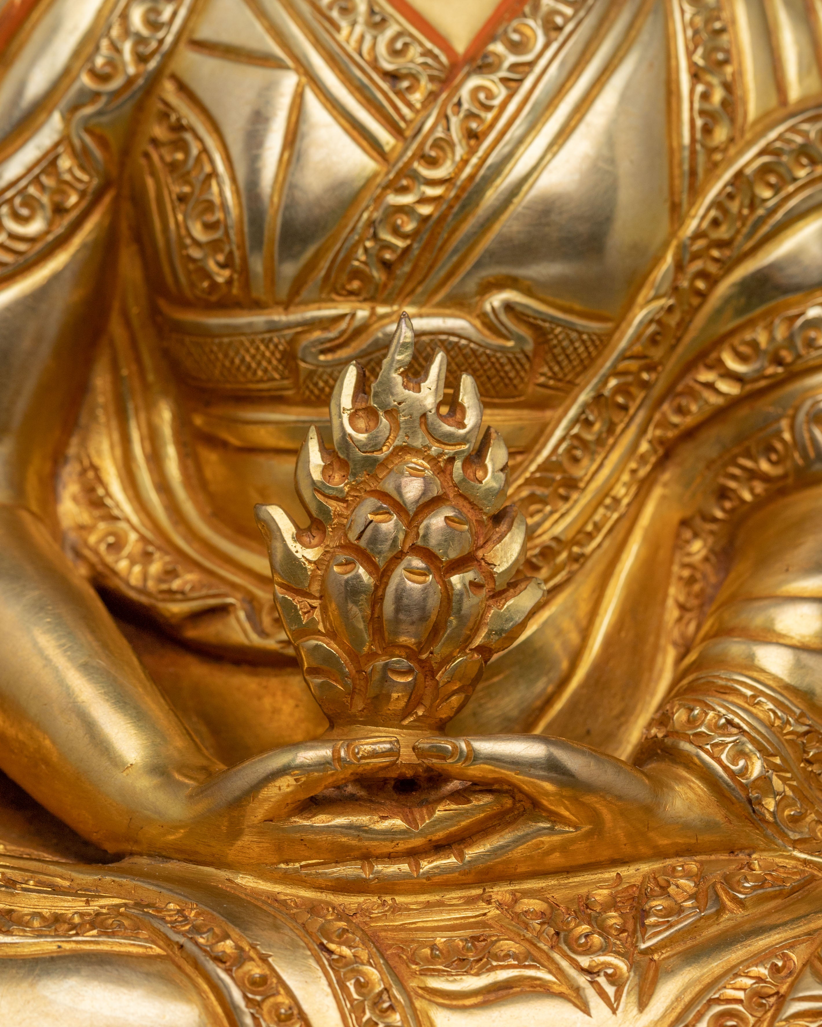 Kagyu Masters Golden Copper Statues Set