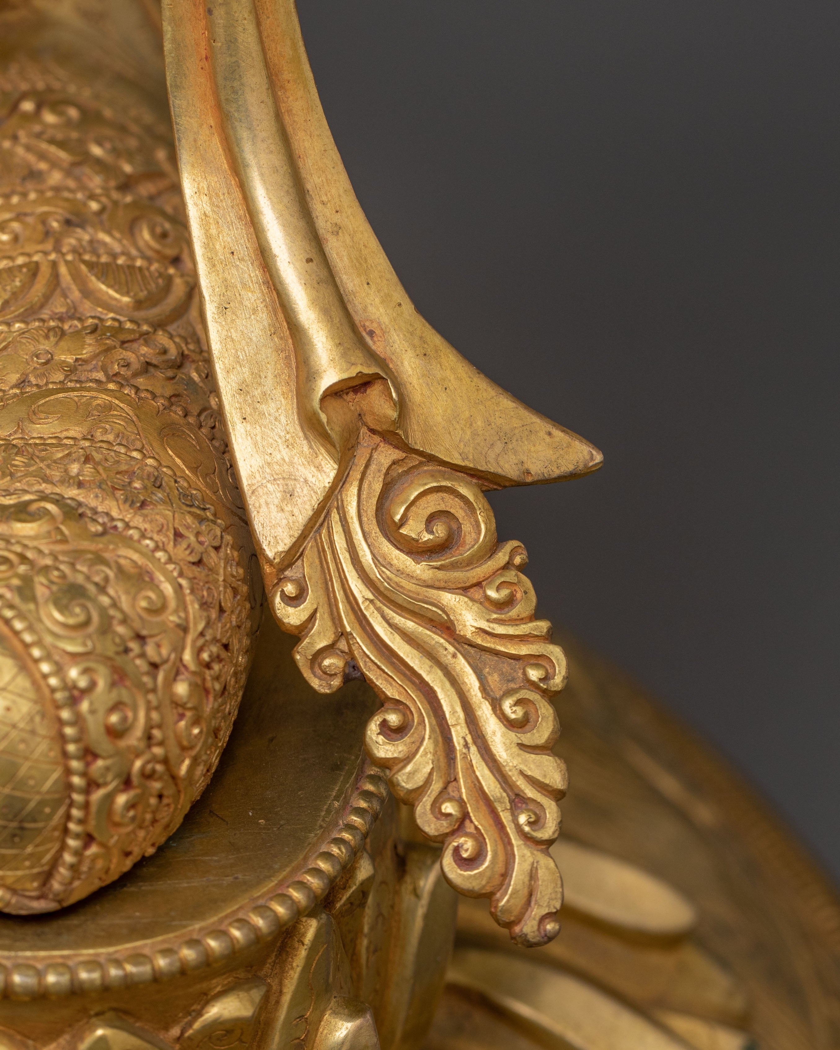 Divine Green Tara Golden Statue | 24k Gold Gilded Copper Figure