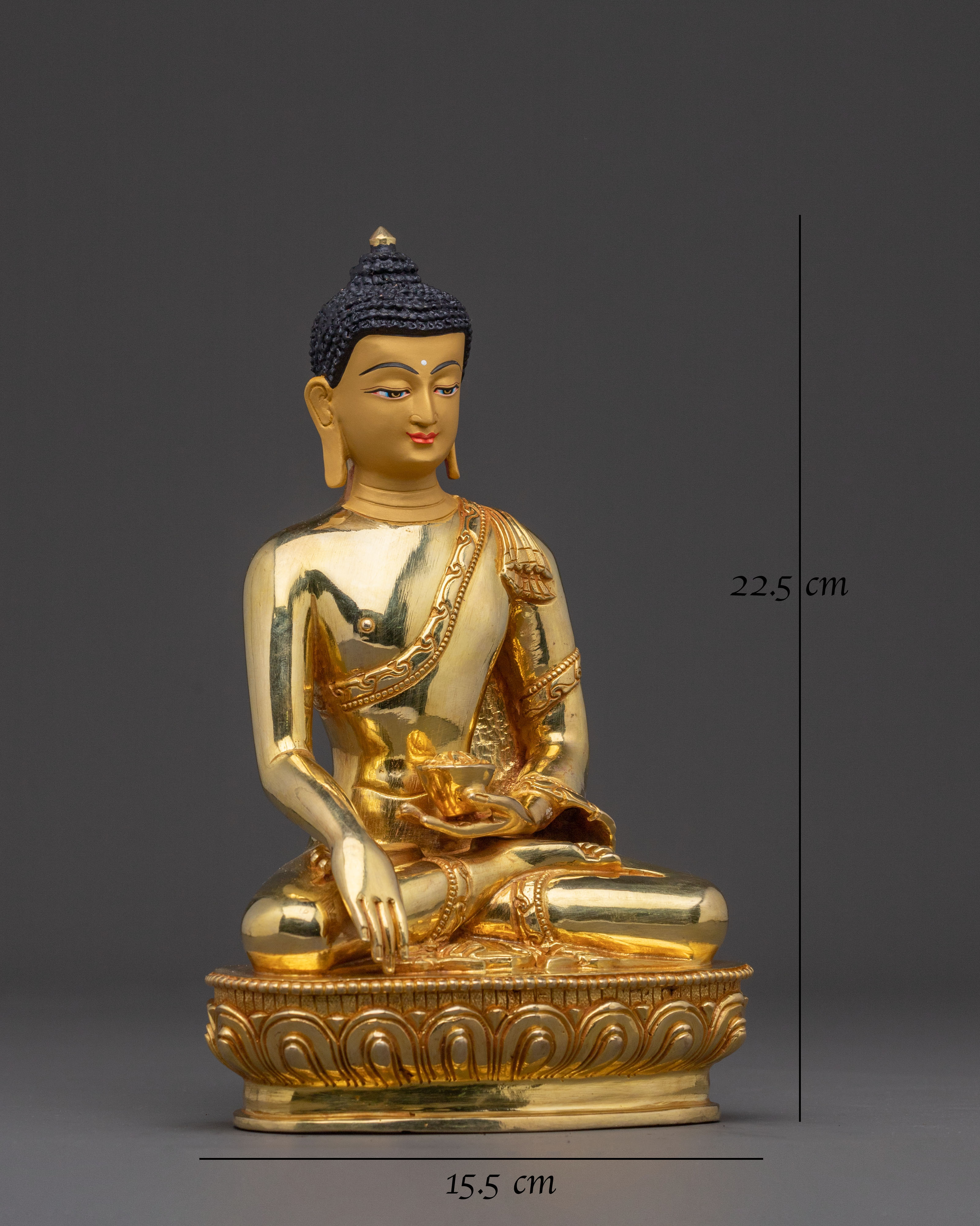 Buddha Shakyamuni Gold Gilded Statue – Serene Copper Art