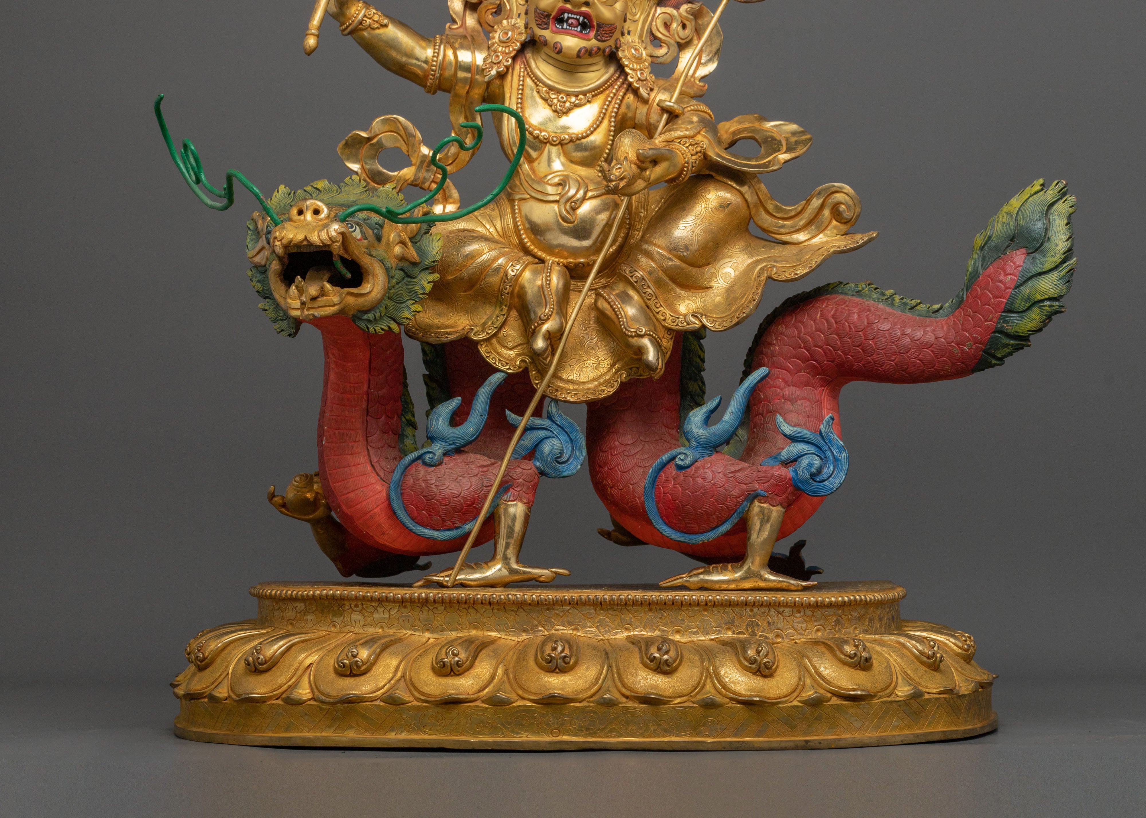White Dzambhala Statue | 24K Gold Gilded Figurine