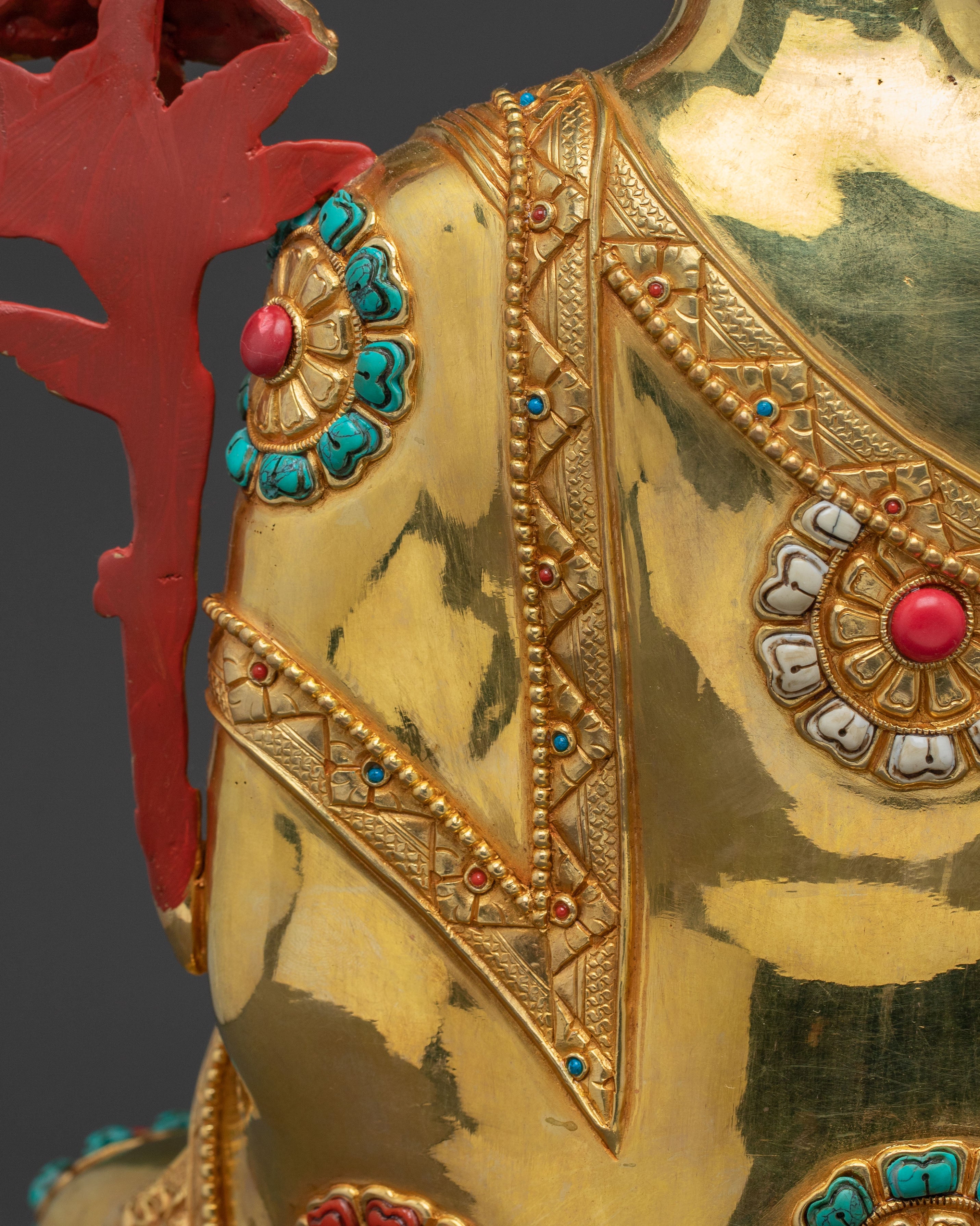 Maitreya Buddha Blessing Statue - 24K Gold Gilded