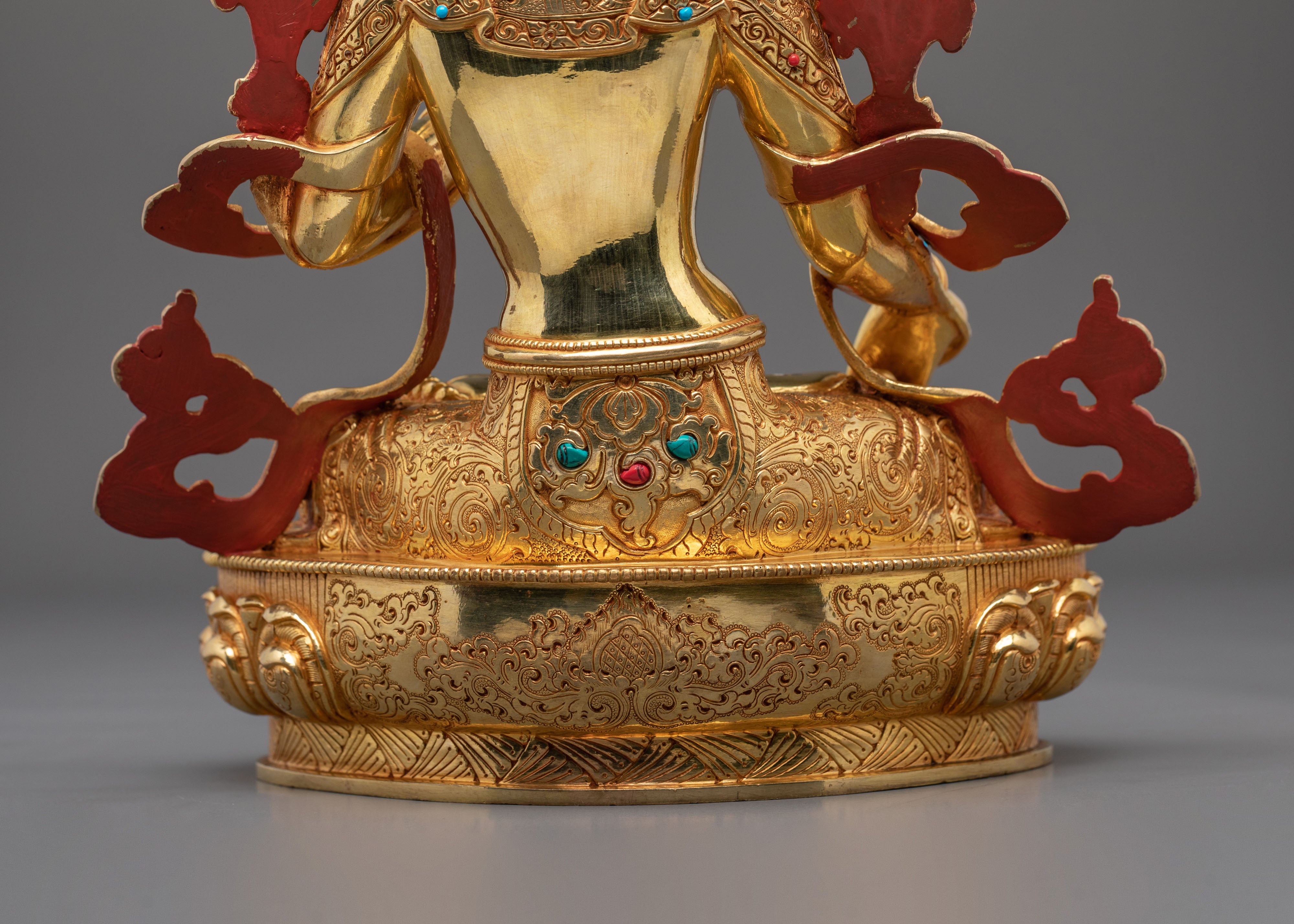 White Tara Statue | Serene 24K Gold Gilded Tibetan Figurine