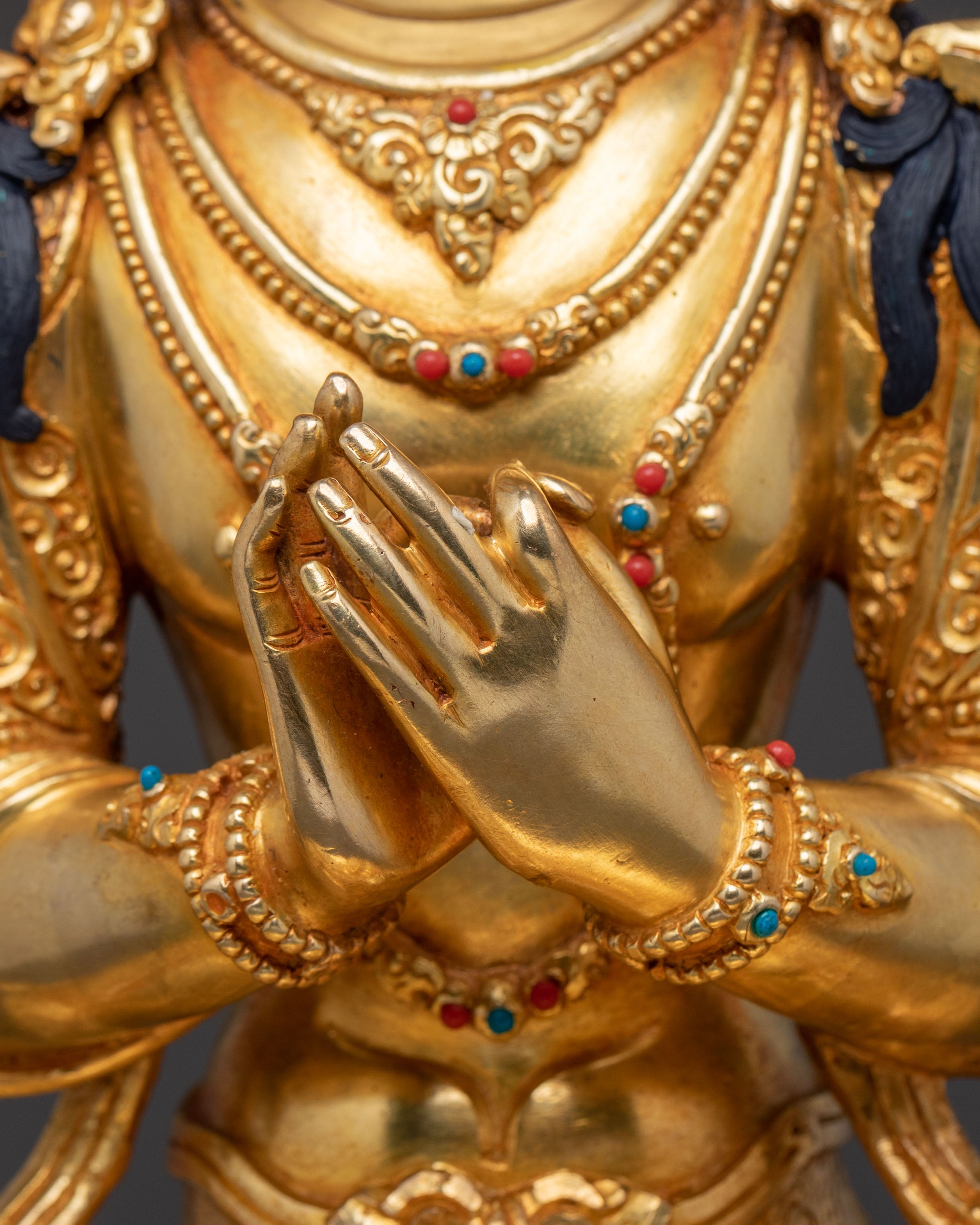 Maitreya Buddha Spiritual Statue | 24K Gold Gilded Figure