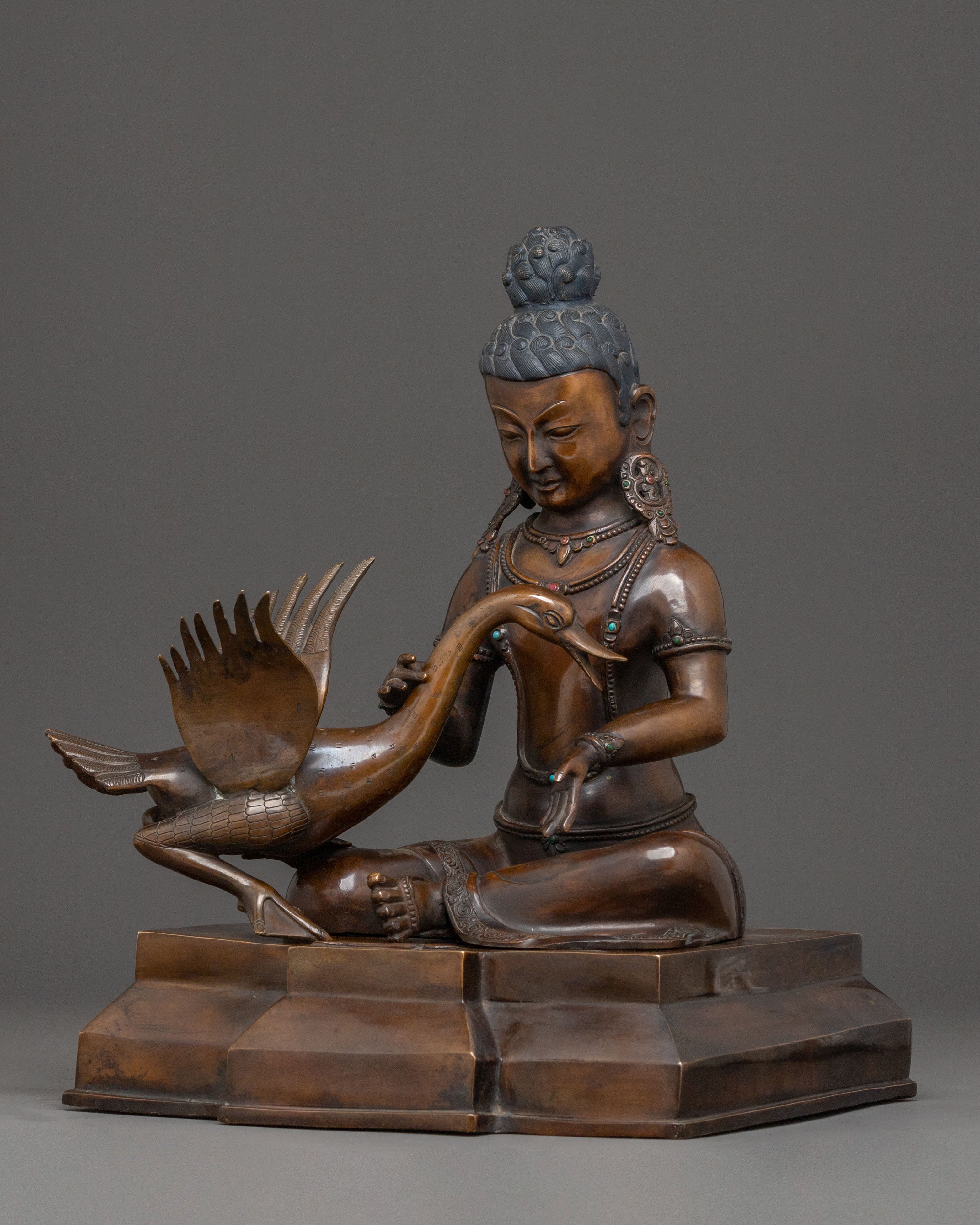 Siddhartha Gautama Oxidized Copper Statue