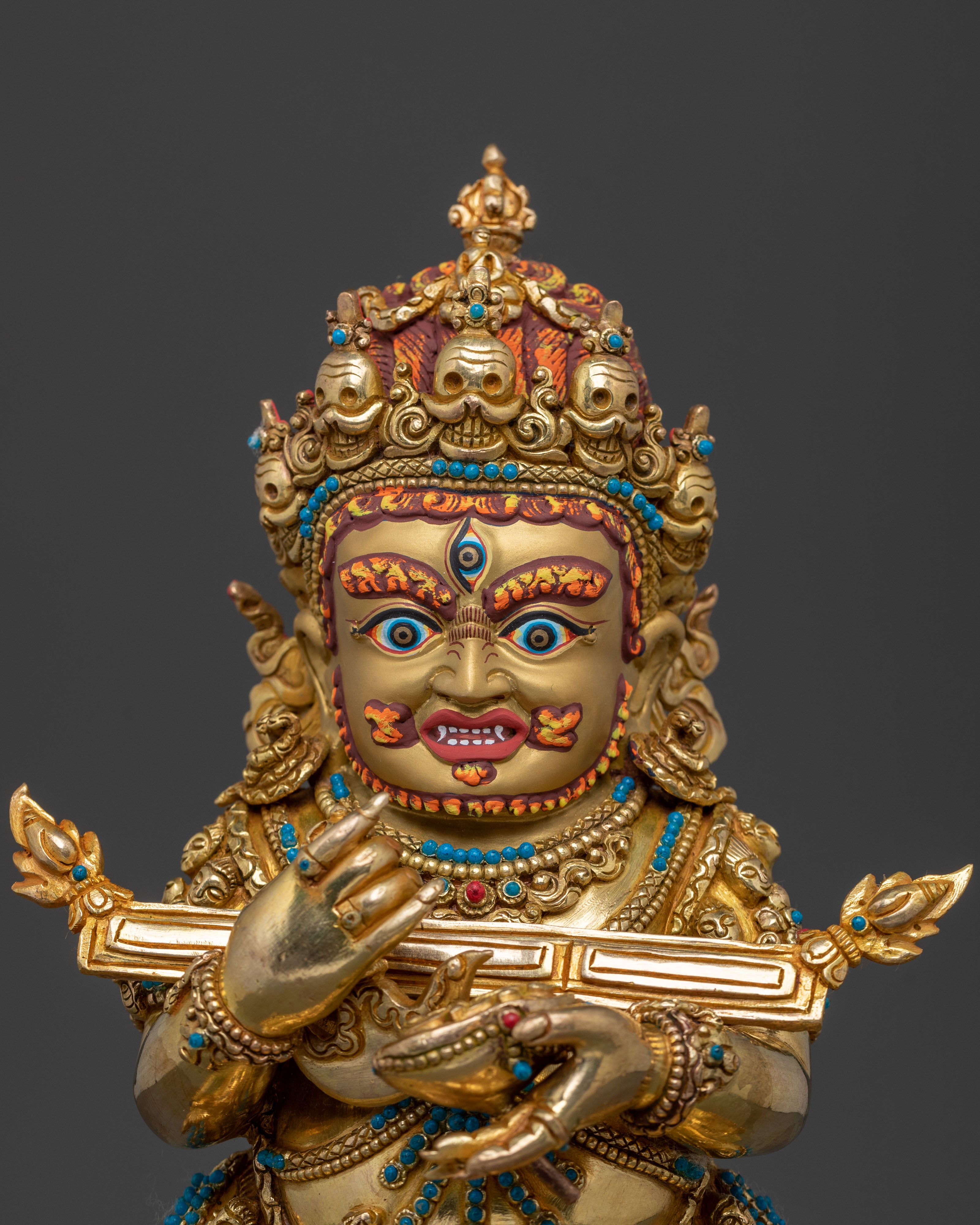 Buddhist Shakya Mahakala Statue | 24K Gold Gilded