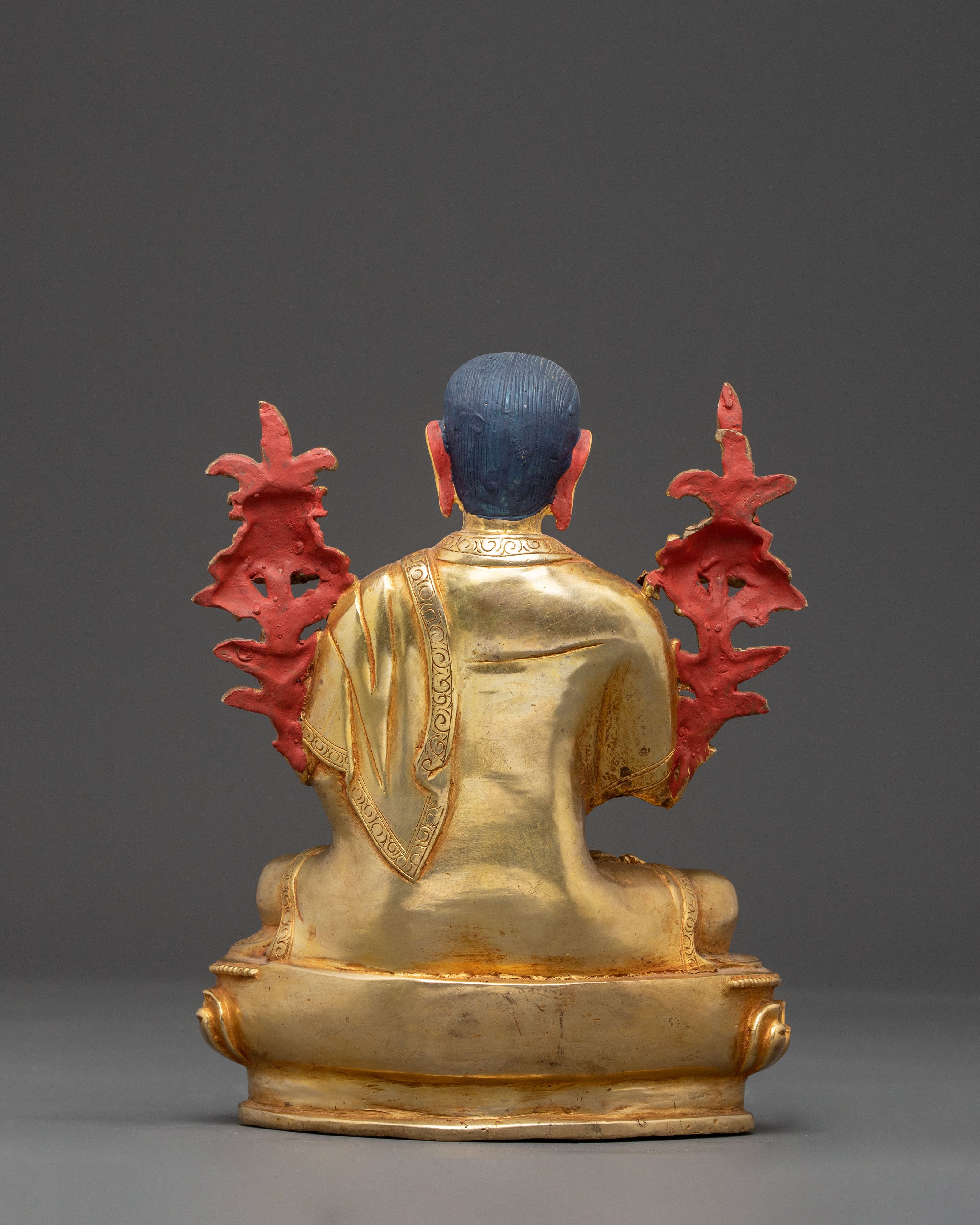 Golden Buddhist Master Set Statue | Tsongkhapa and His Disciples Statue Set