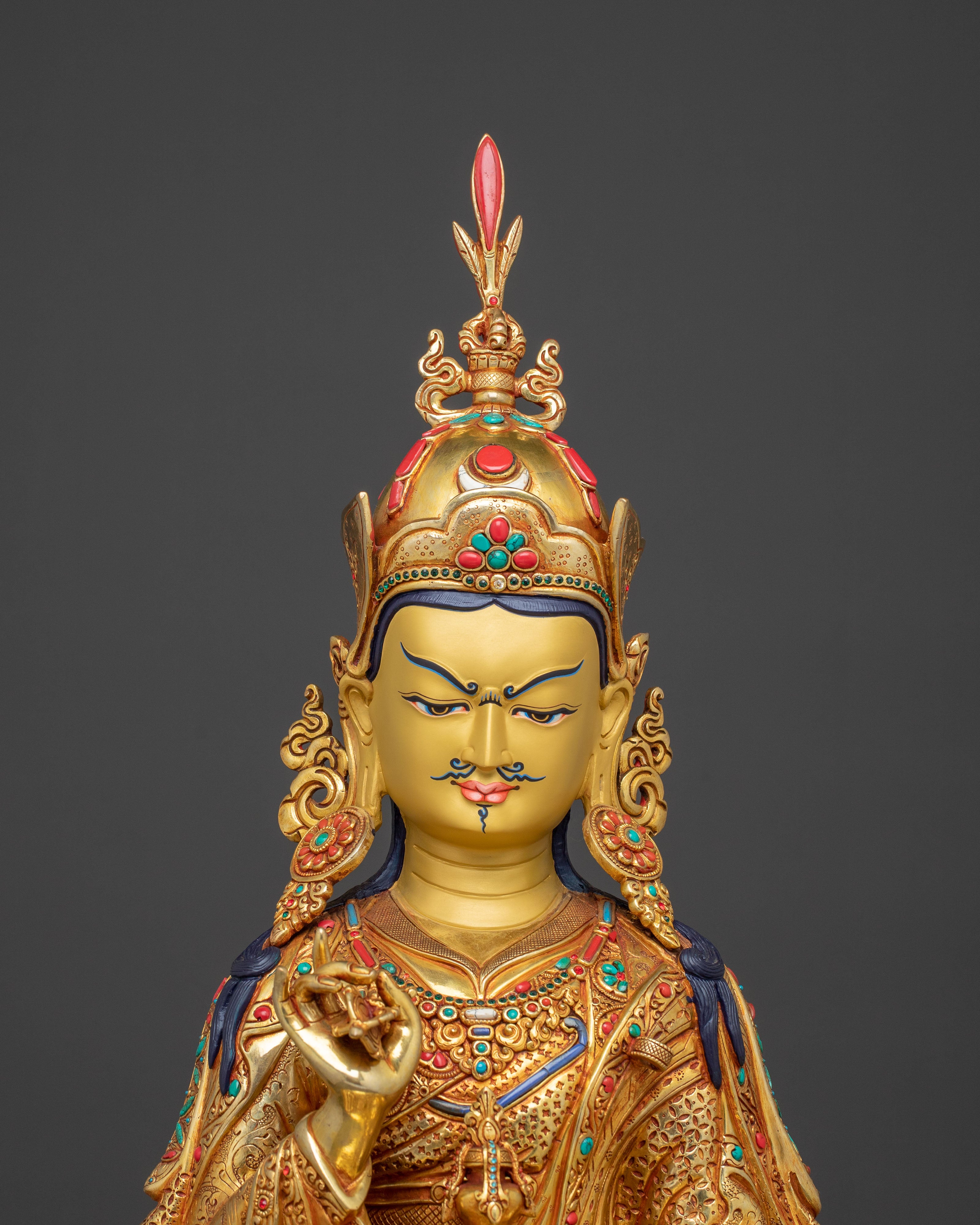 Tsokye Dorje Blessing Figurine | Hand-Gilded Copper Statue