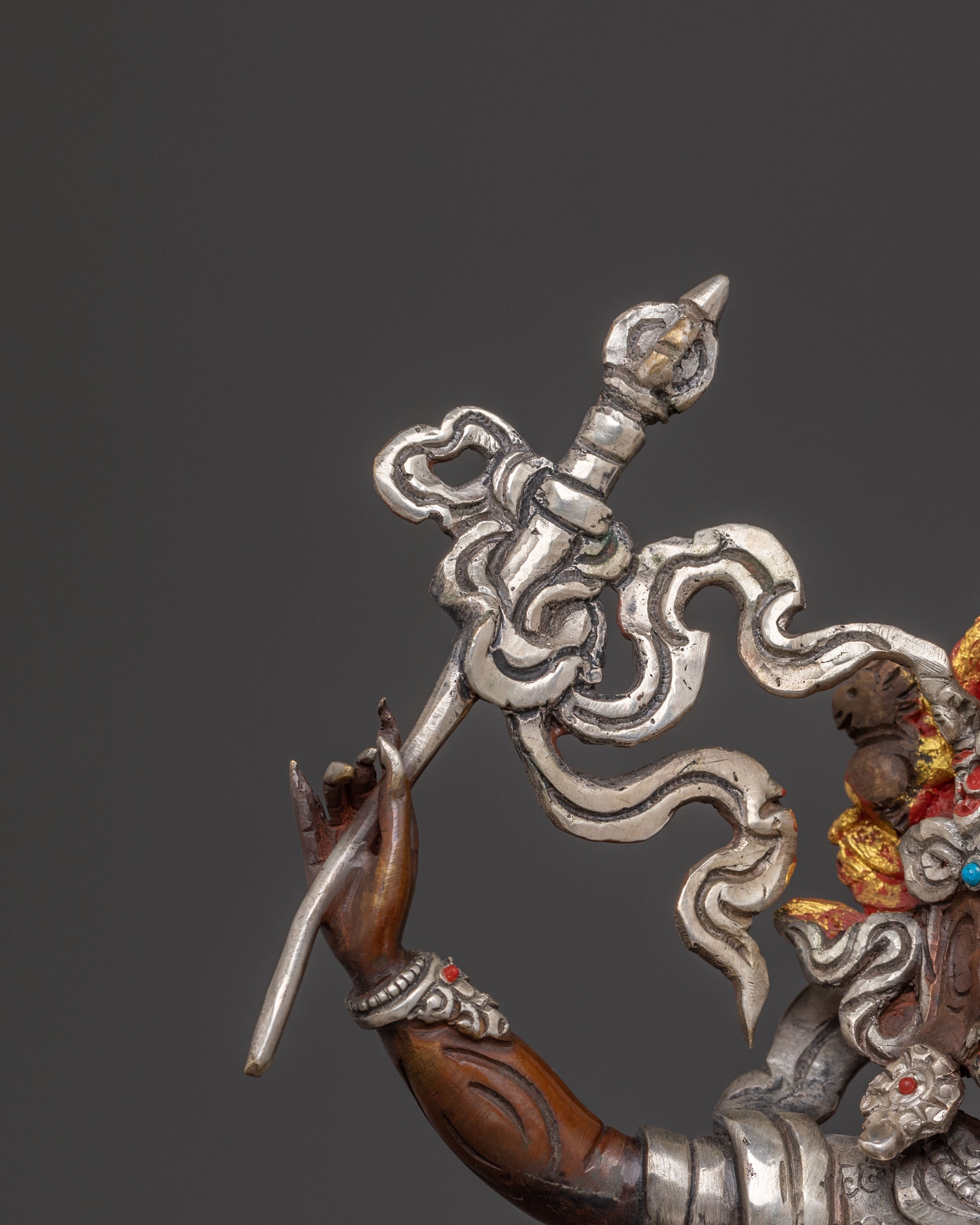 Palden Lhamo Sacred Copper Statue | Buddhist Guardian Sculpture