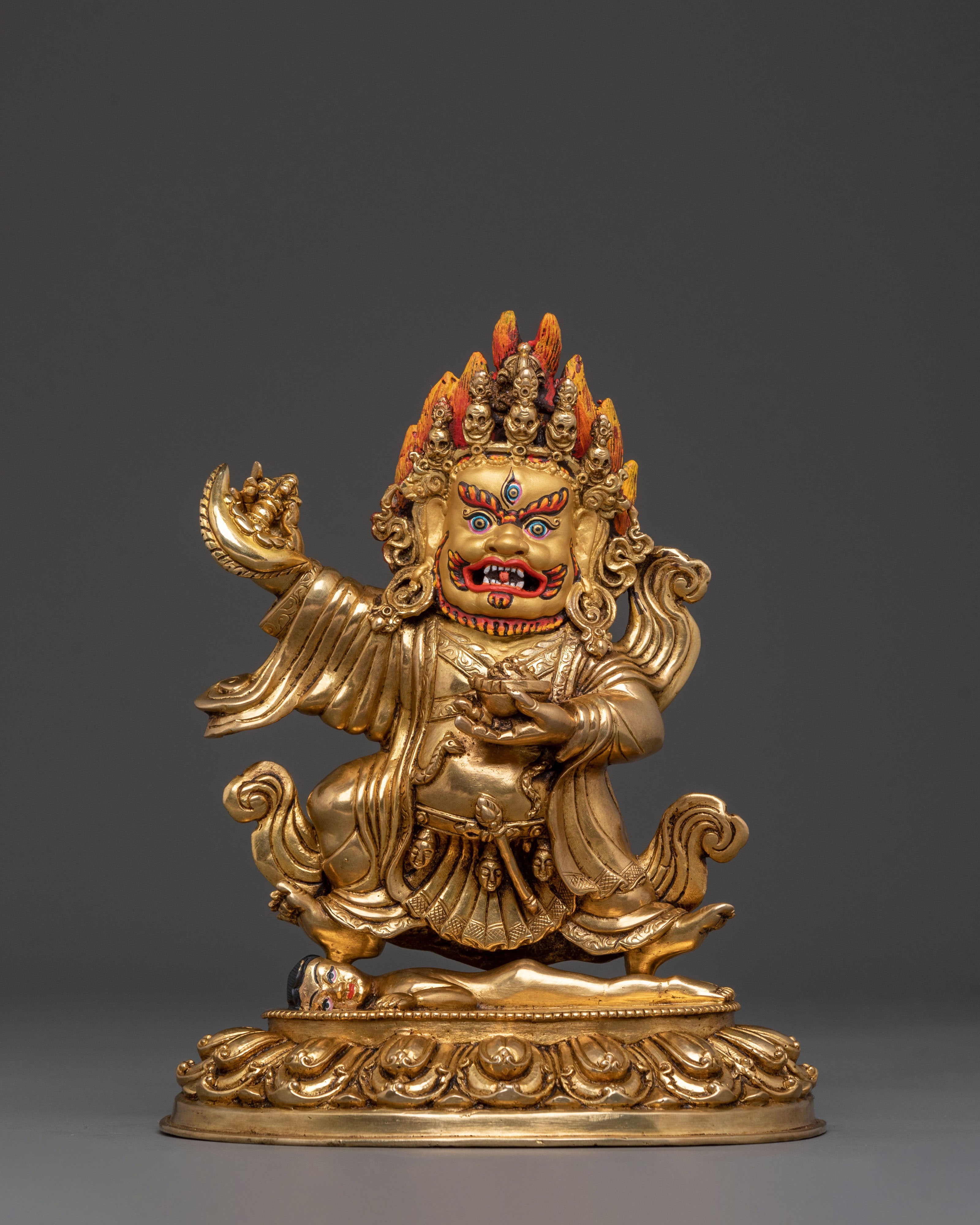 Mahakala Bernakchen Statue | 24K Gold Gilded Icon