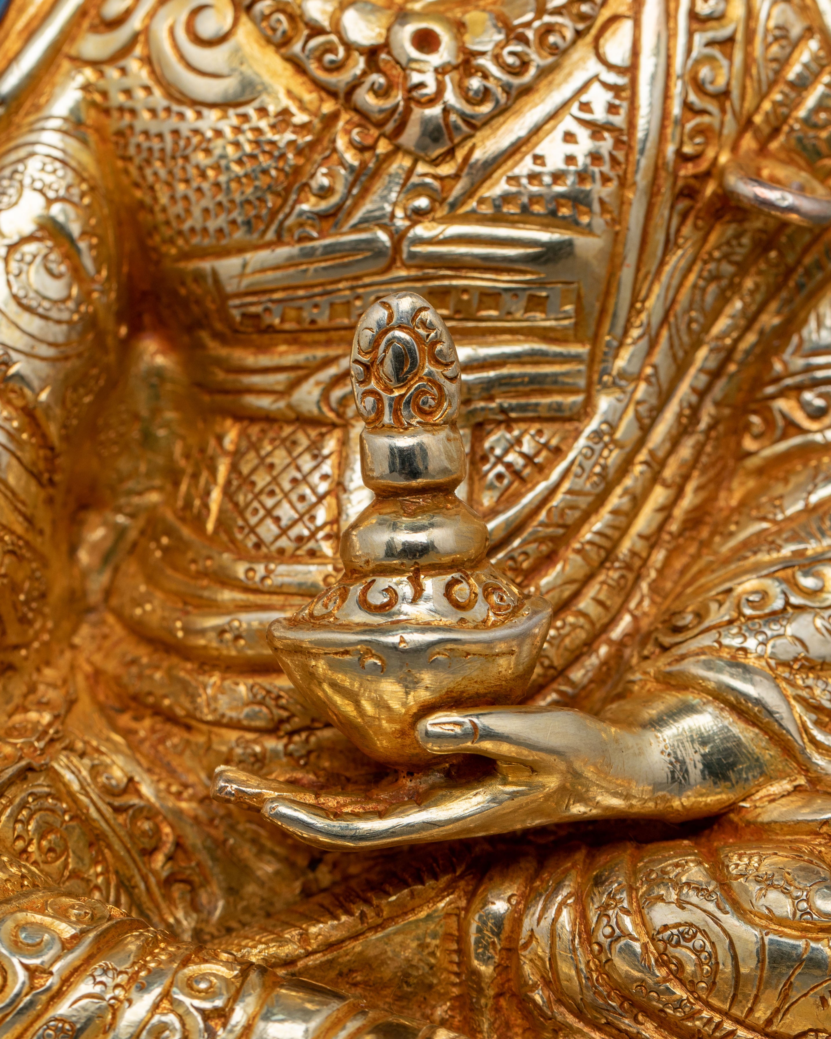Guru Rinpoche 24K Gold Gilded Spiritual Statue