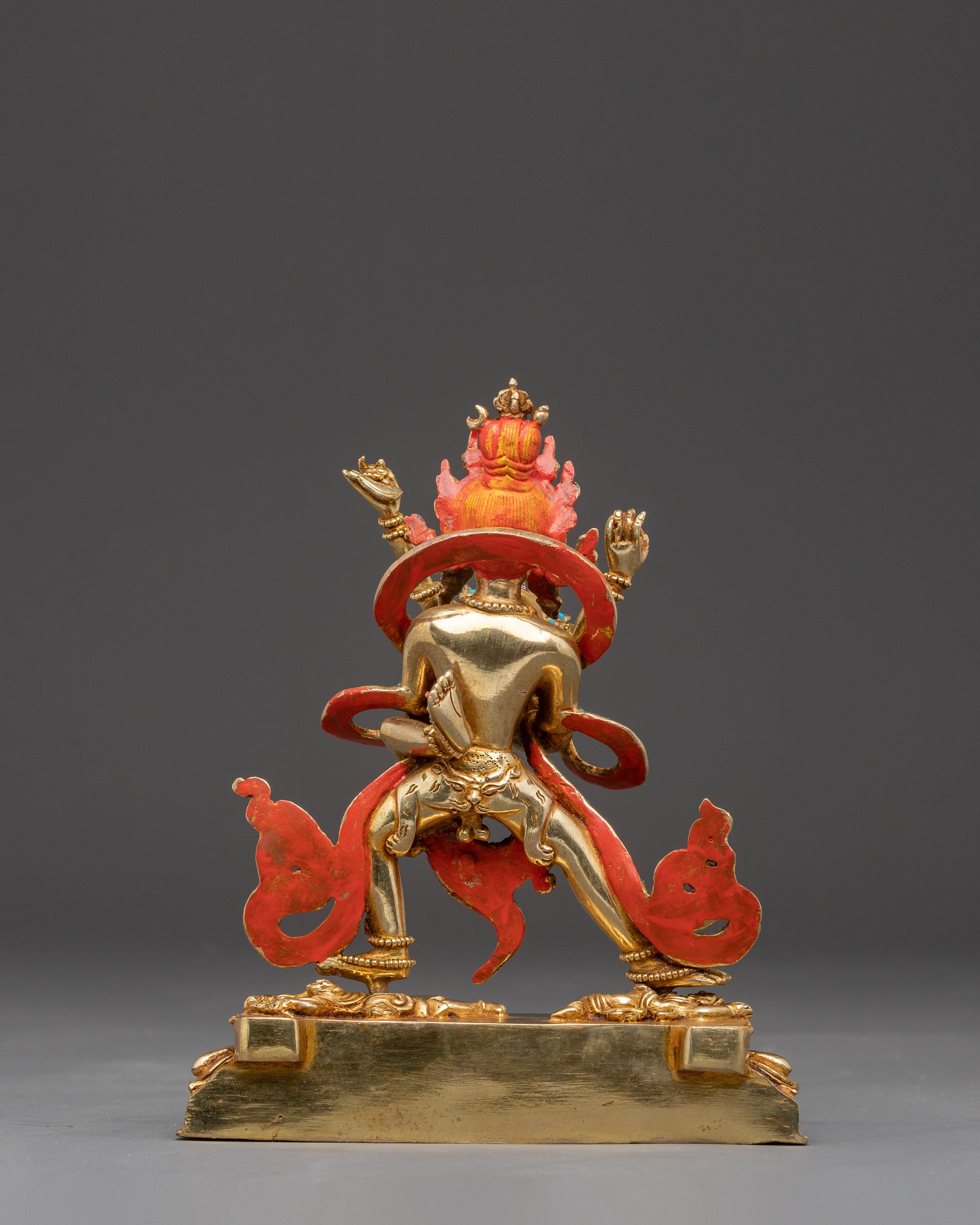 Chakrasamvara Handmade Golden Buddhist Statue | Tibetan Sculpture for Altar