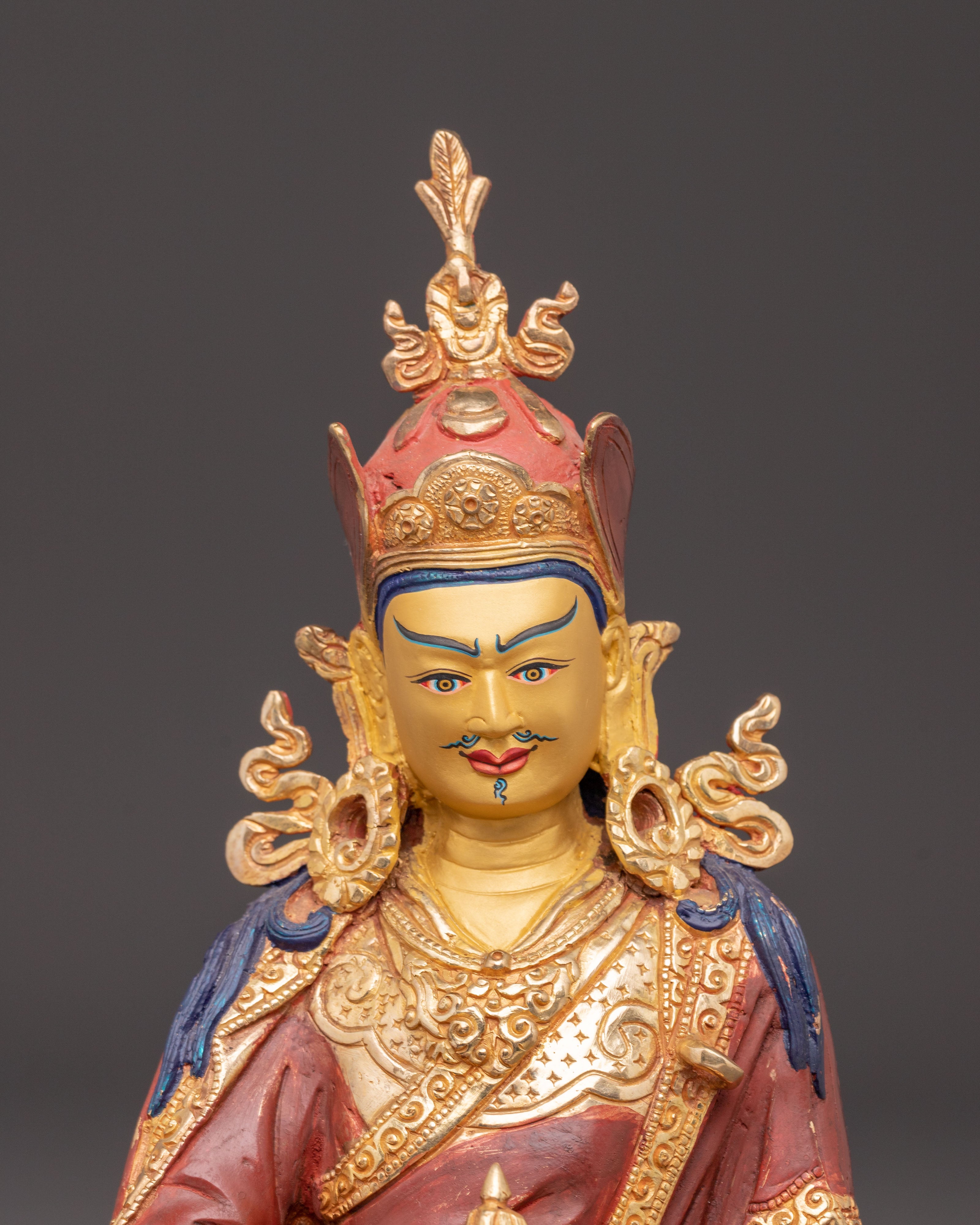 Handcrafted Guru Rinpoche Copper Sculpture | Spiritual Statue