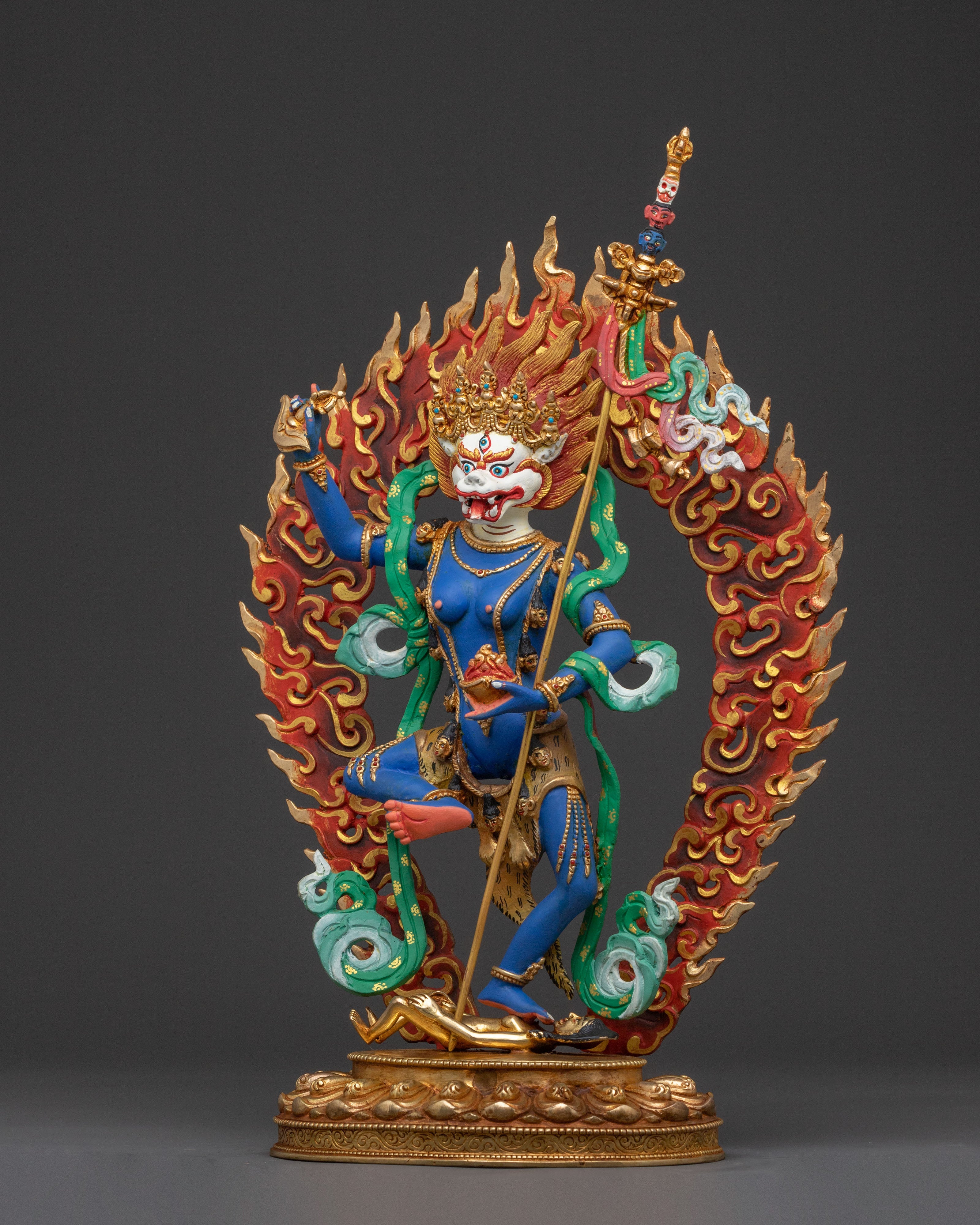 24K Gold Gilded Shima Mukha Statue | Radiant Wisdom