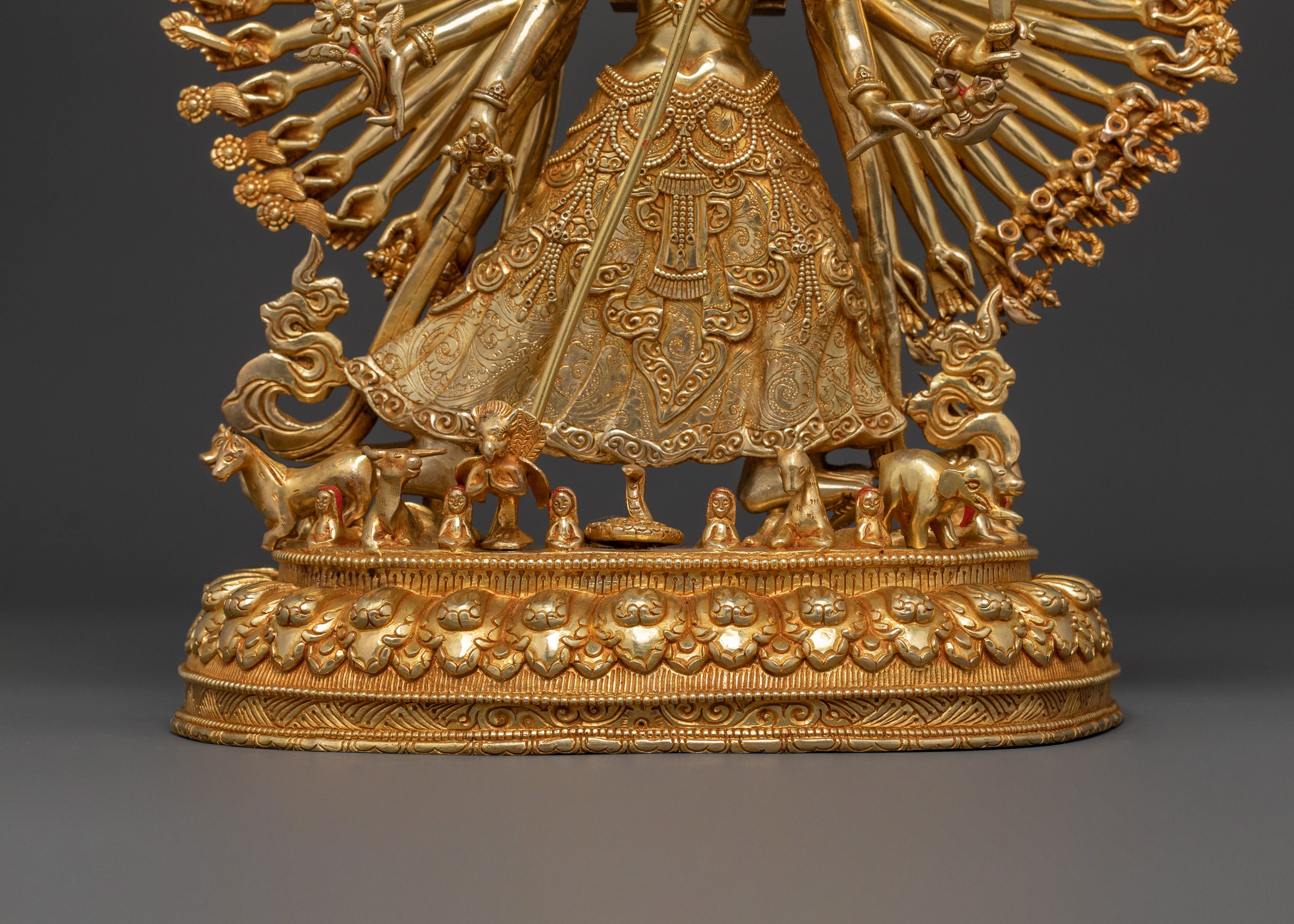 1000 Armed Dukar Golden Statue | 24K Gold Gilded