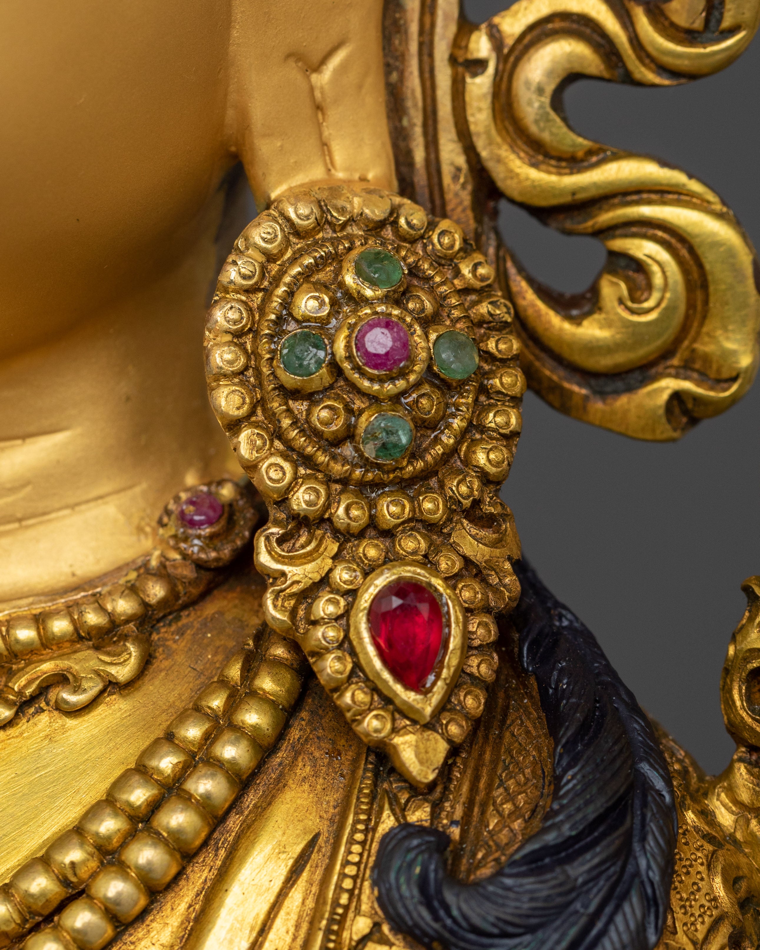 Green Tara 24K Gold Gilded Statue | Mother of all Buddhas