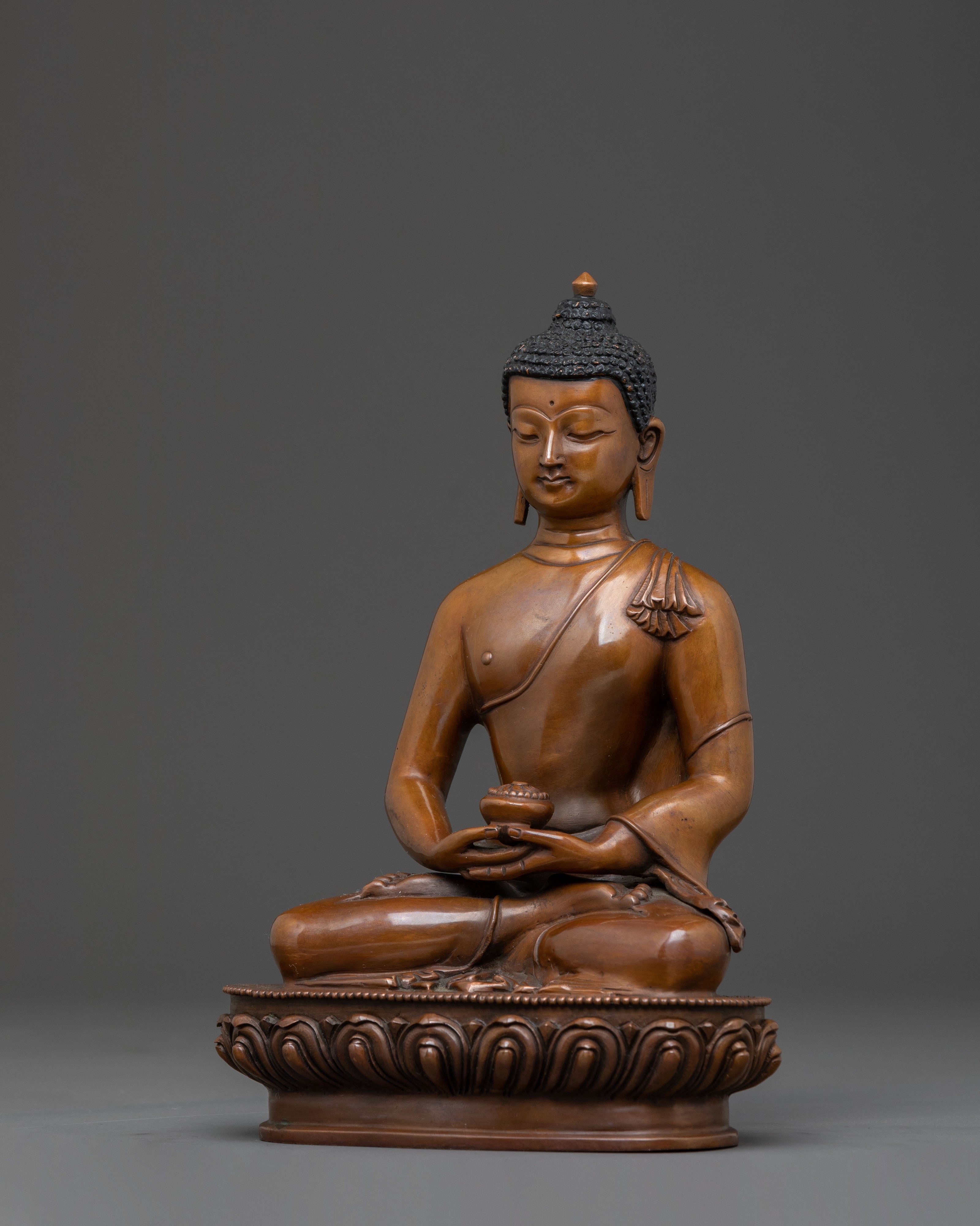 Amitabha Buddha Sacred Statue: Oxidized Serenity