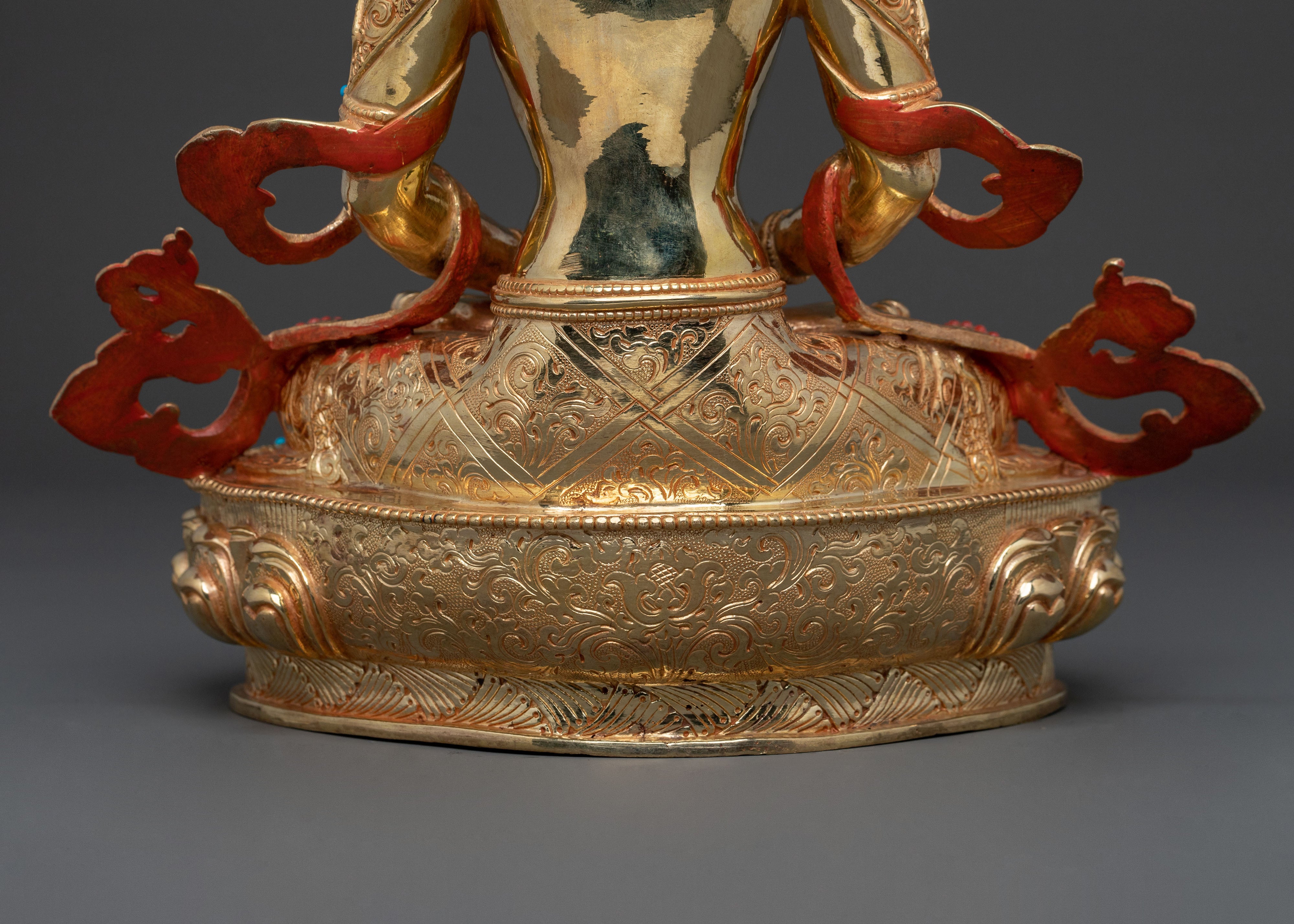 Amitayus Buddha Immortality Statue, Gold Gilded