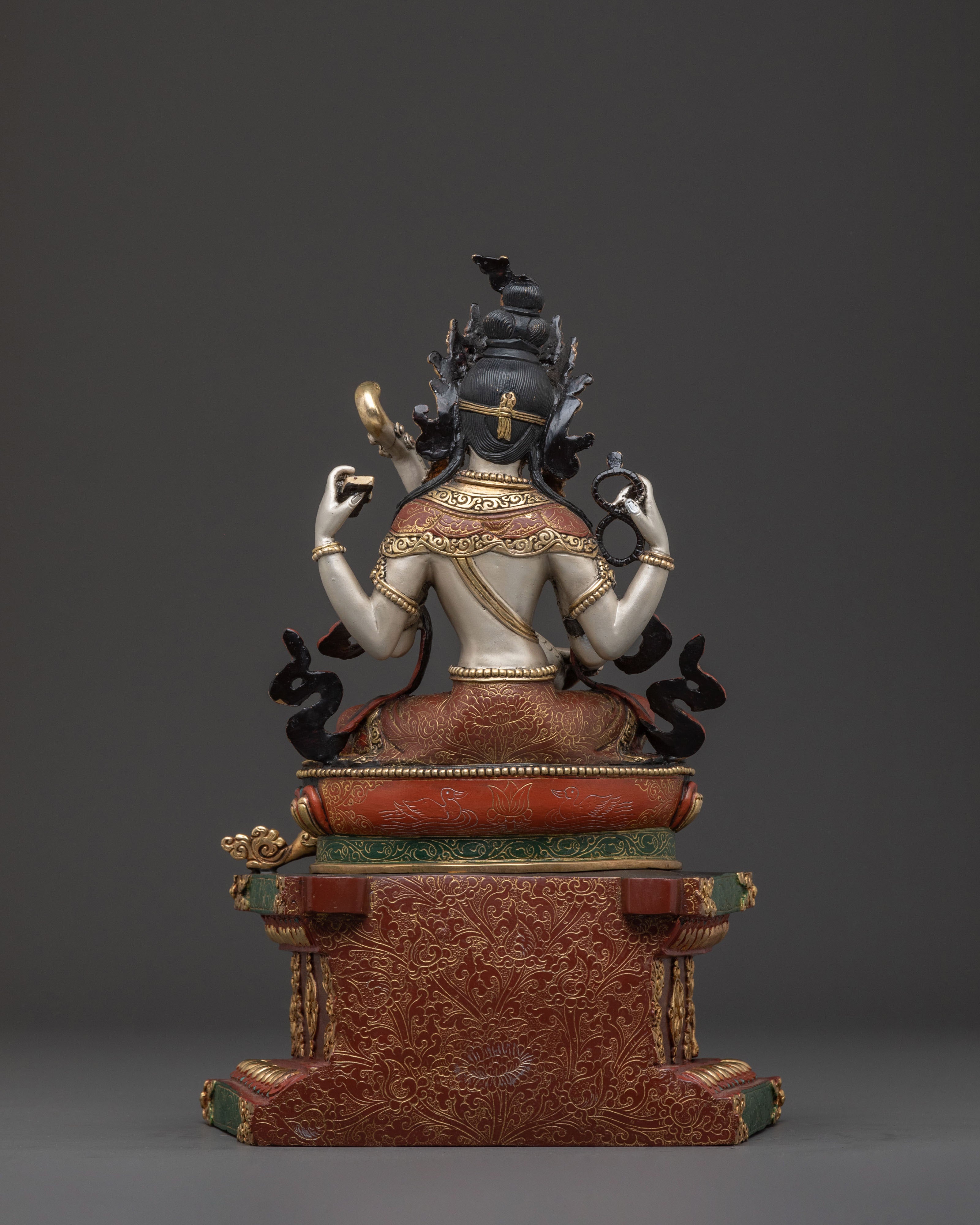Goddess Saraswati Statue on Throne | Knowledge Icon