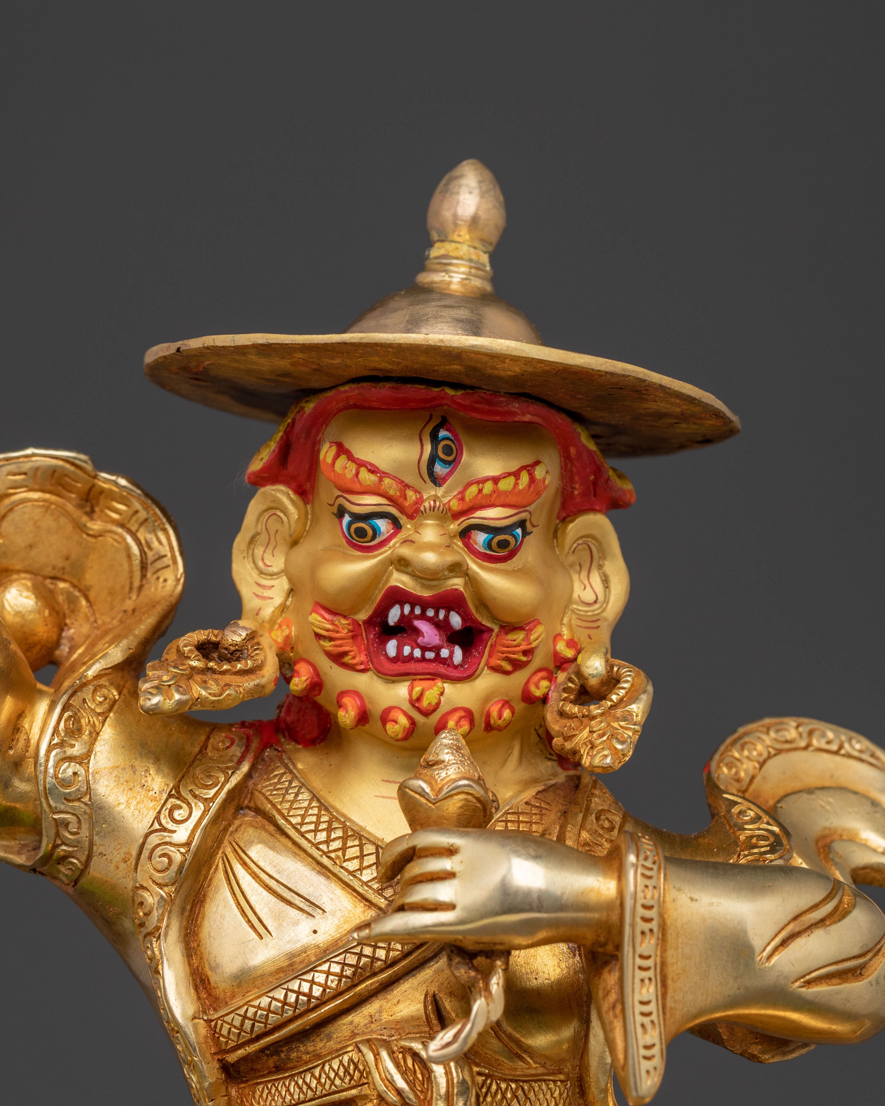 Three Dharmapalas Handcrafted Statue Set