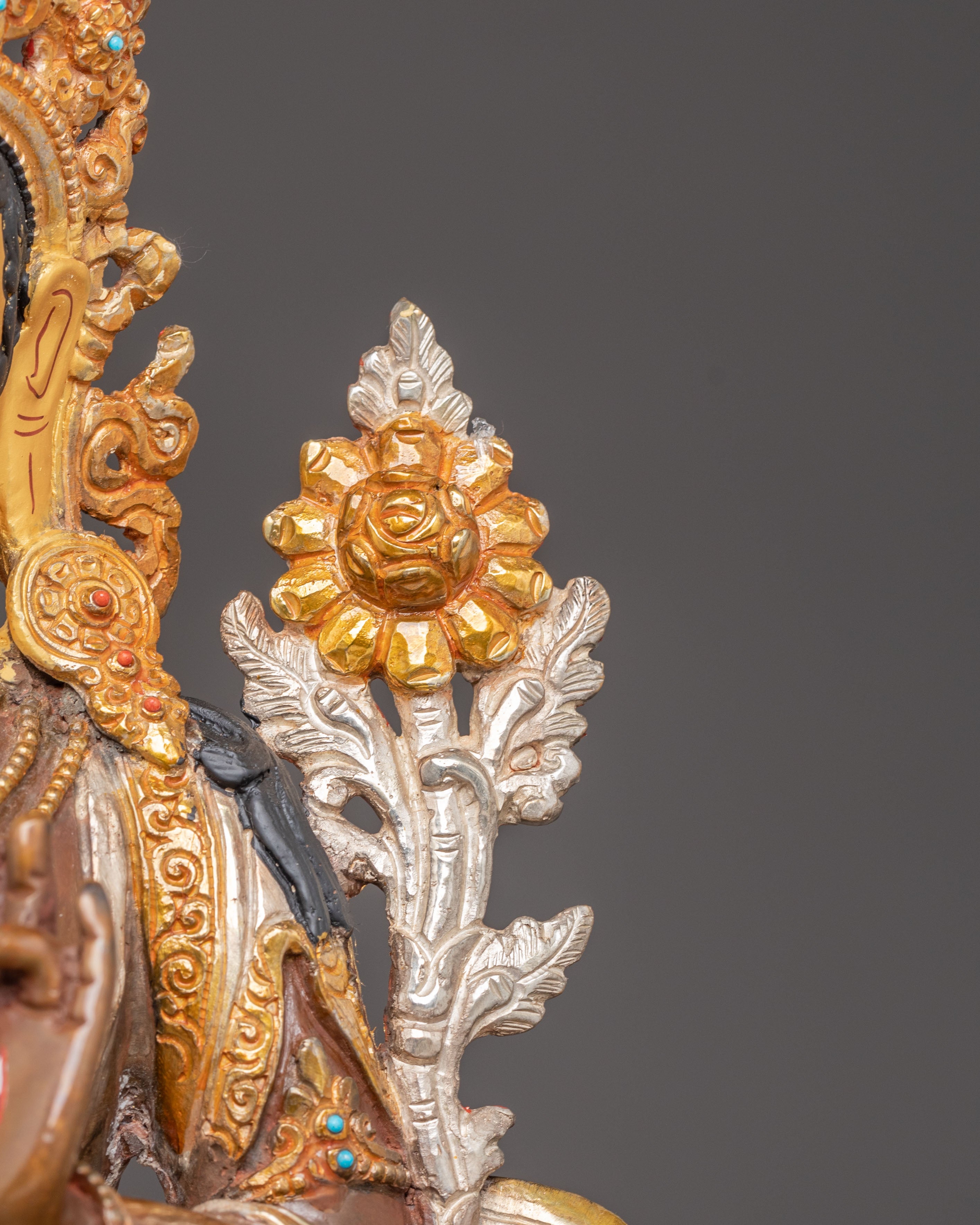 White Tara Golden Statue: Healing Deity of Tibetan Buddhism