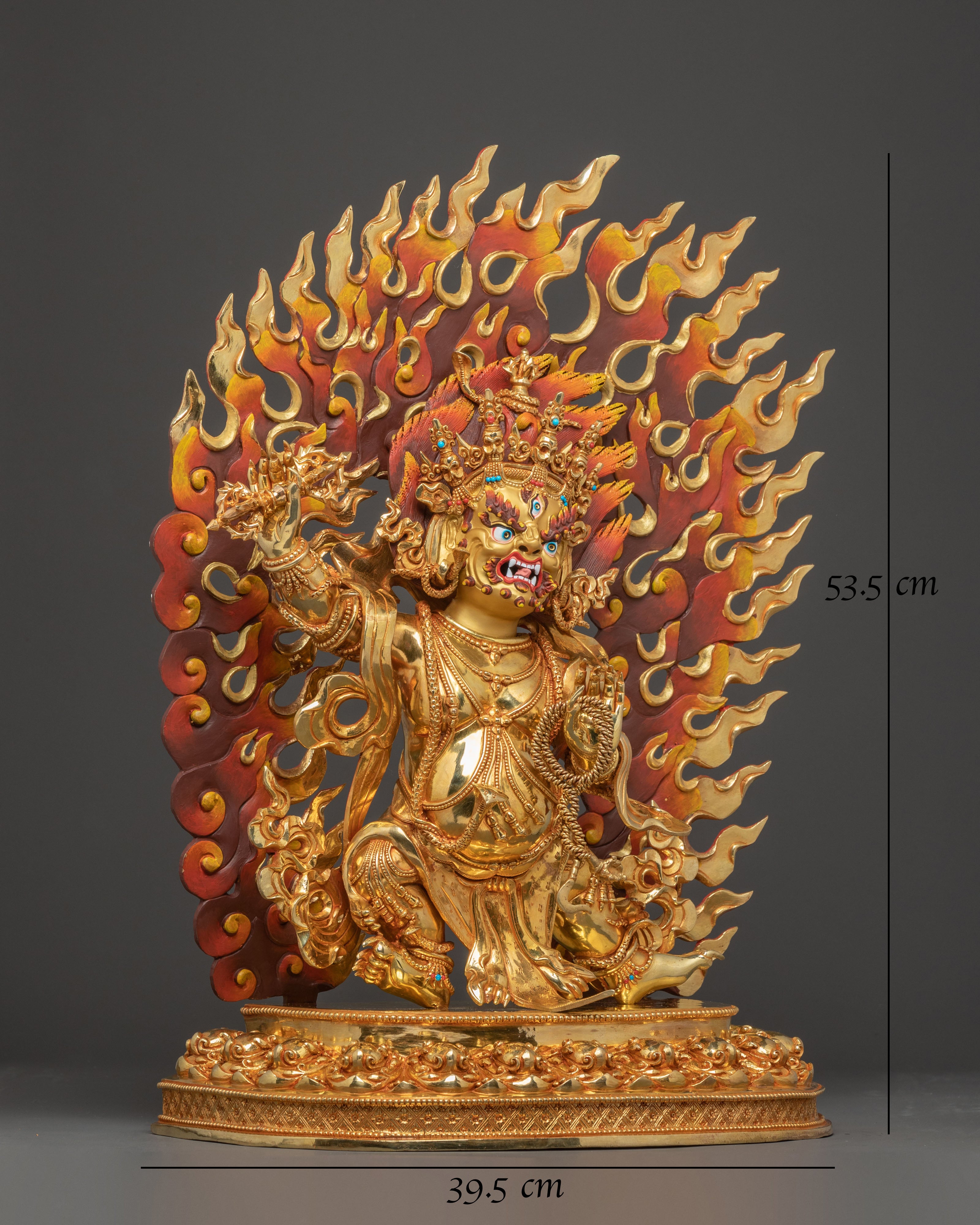 Vajrapani Tibetan Guardian Statue – Gilded Copper Art