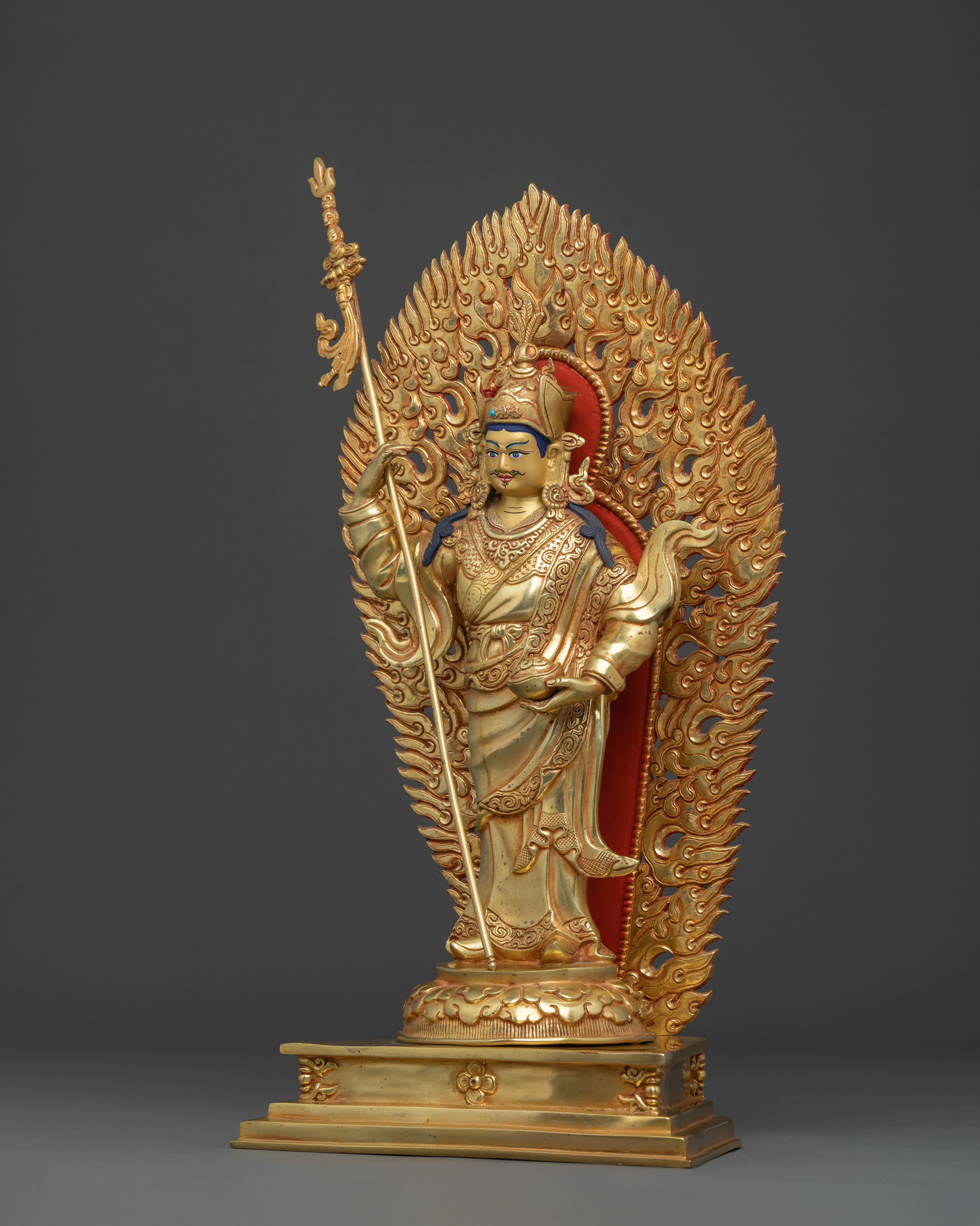Dancing Guru Rinpoche: 24K Gold Gilded Figurine