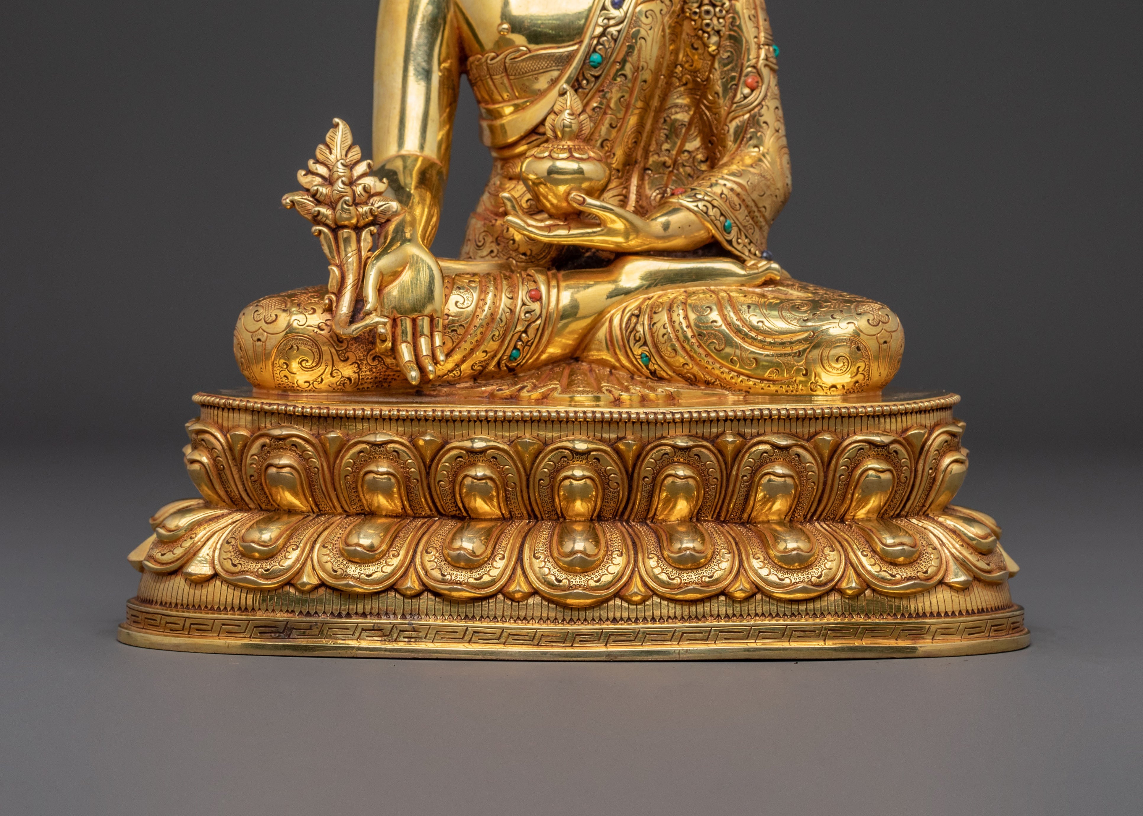 Medicine Buddha Golden Figurine | Spiritual Healing