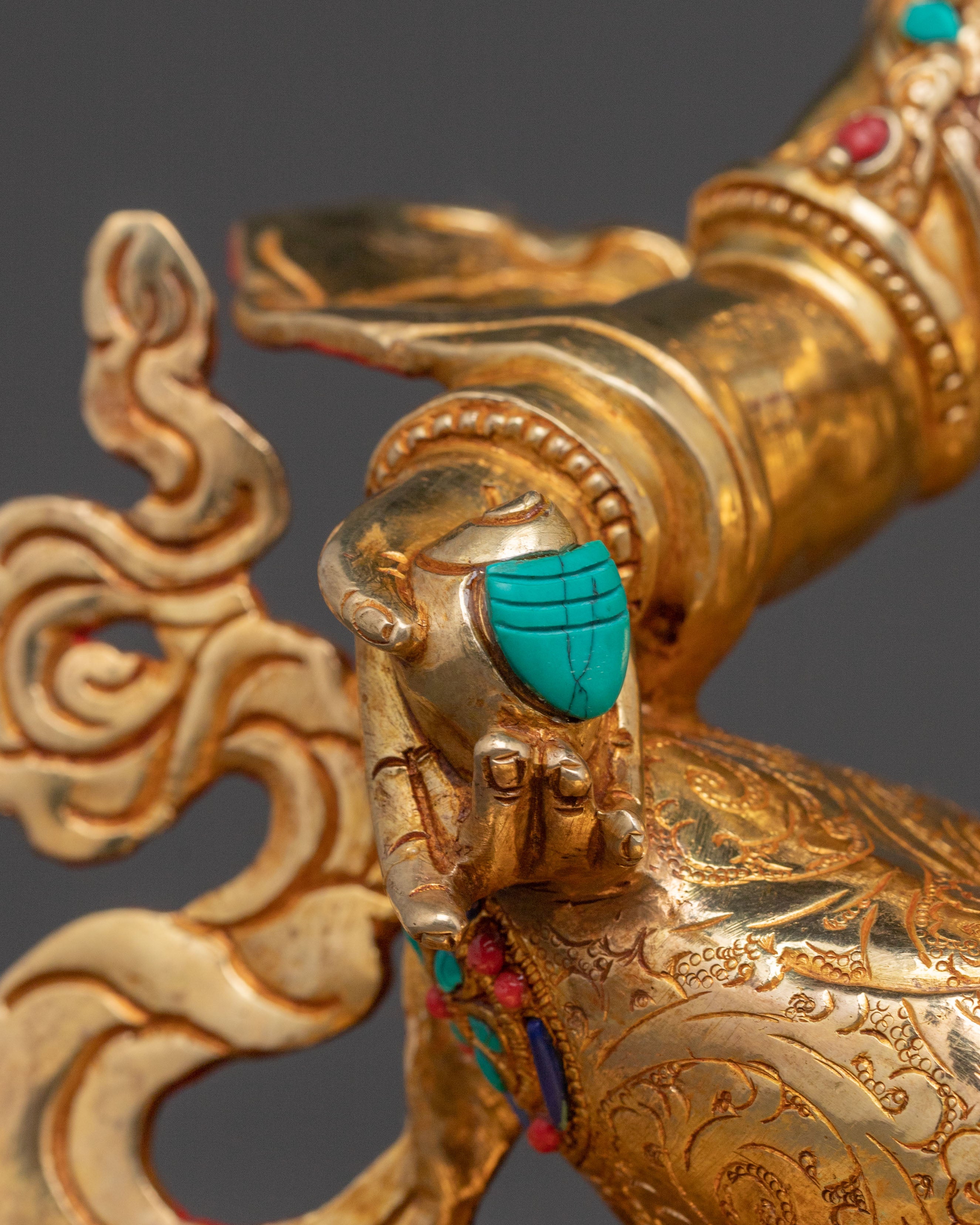 Dzambhala Statue of Prosperity – Handcrafted Gold Gilded Art