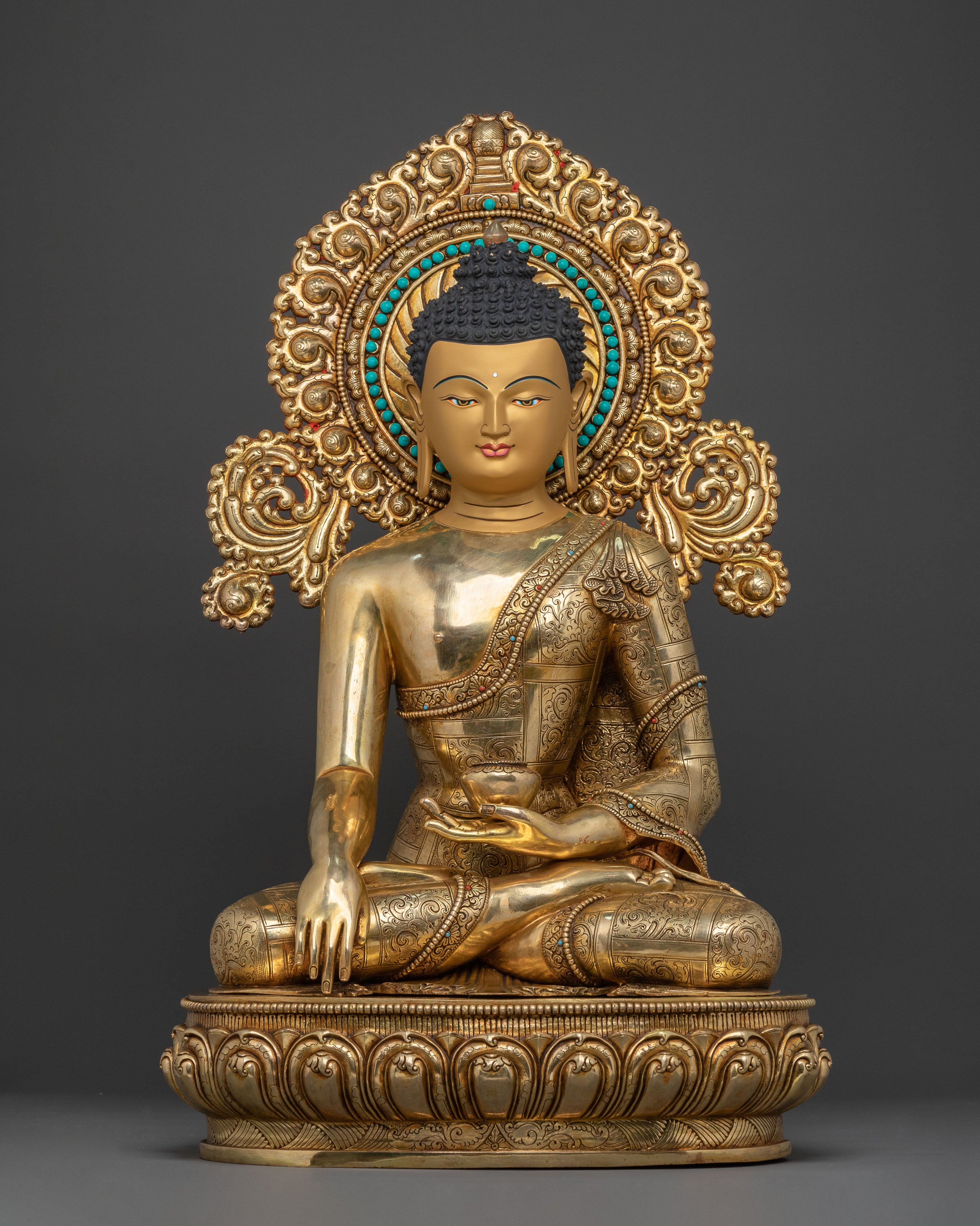 Shakyamuni Buddha with Disciples Handcrafted Statue Set