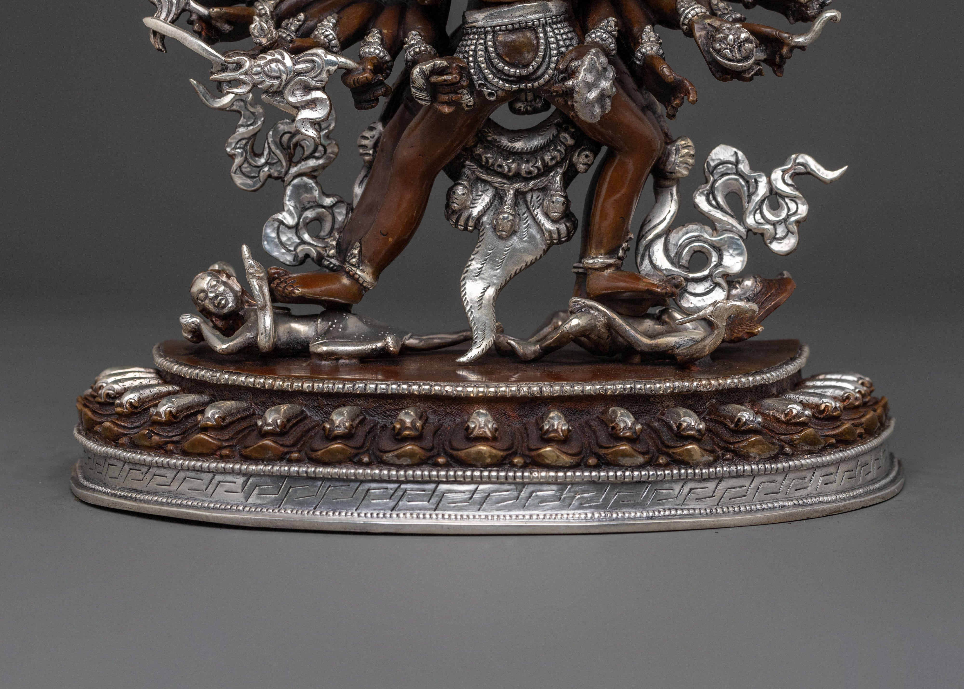 Kalachakra Spiritual Sculpture | Oxidized Copper Figure